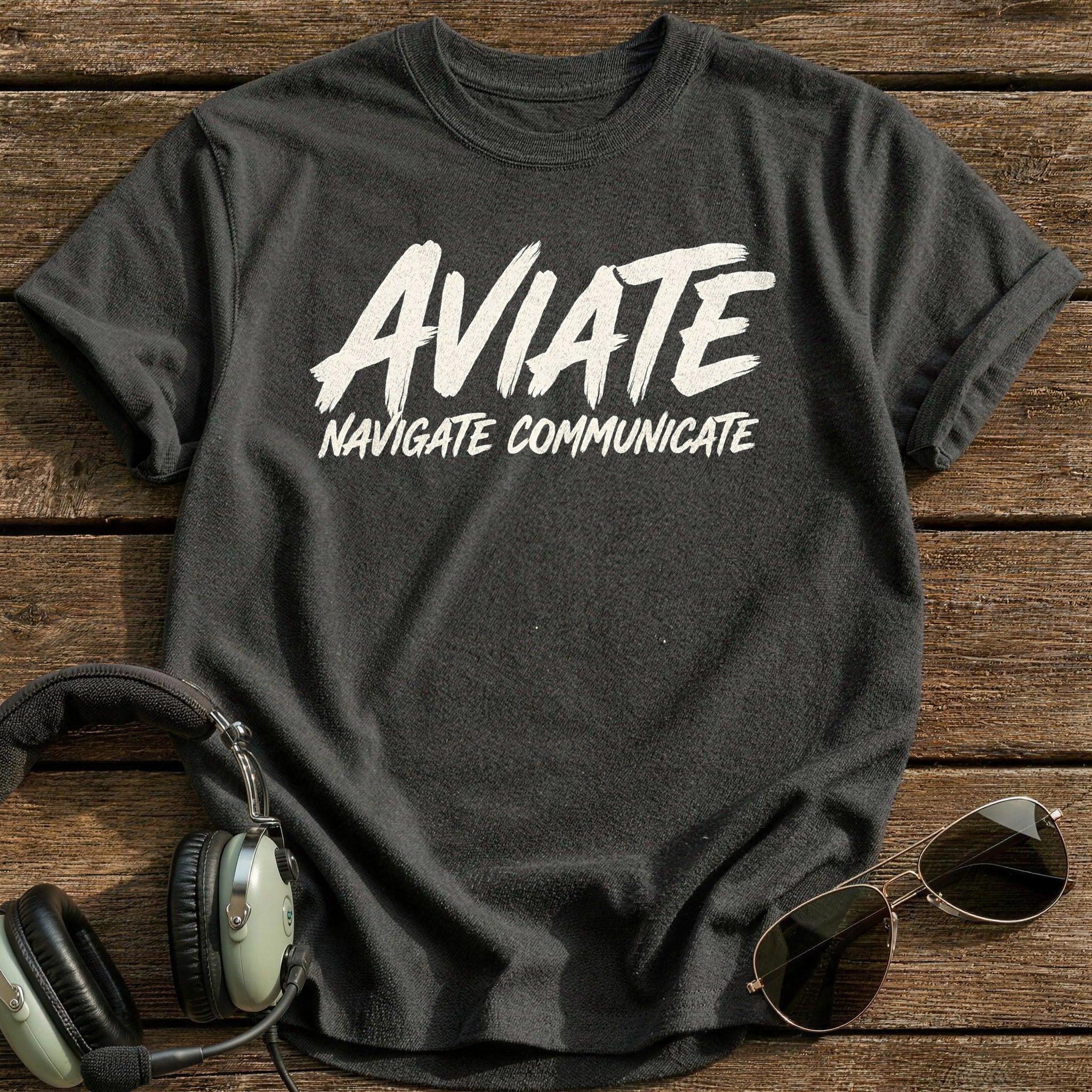 Aviate Navigate Communicate 52 T-Shirt - Charcoal