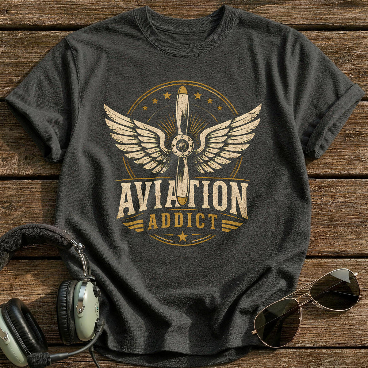 Aviation Addict 11 T-Shirt - Charcoal