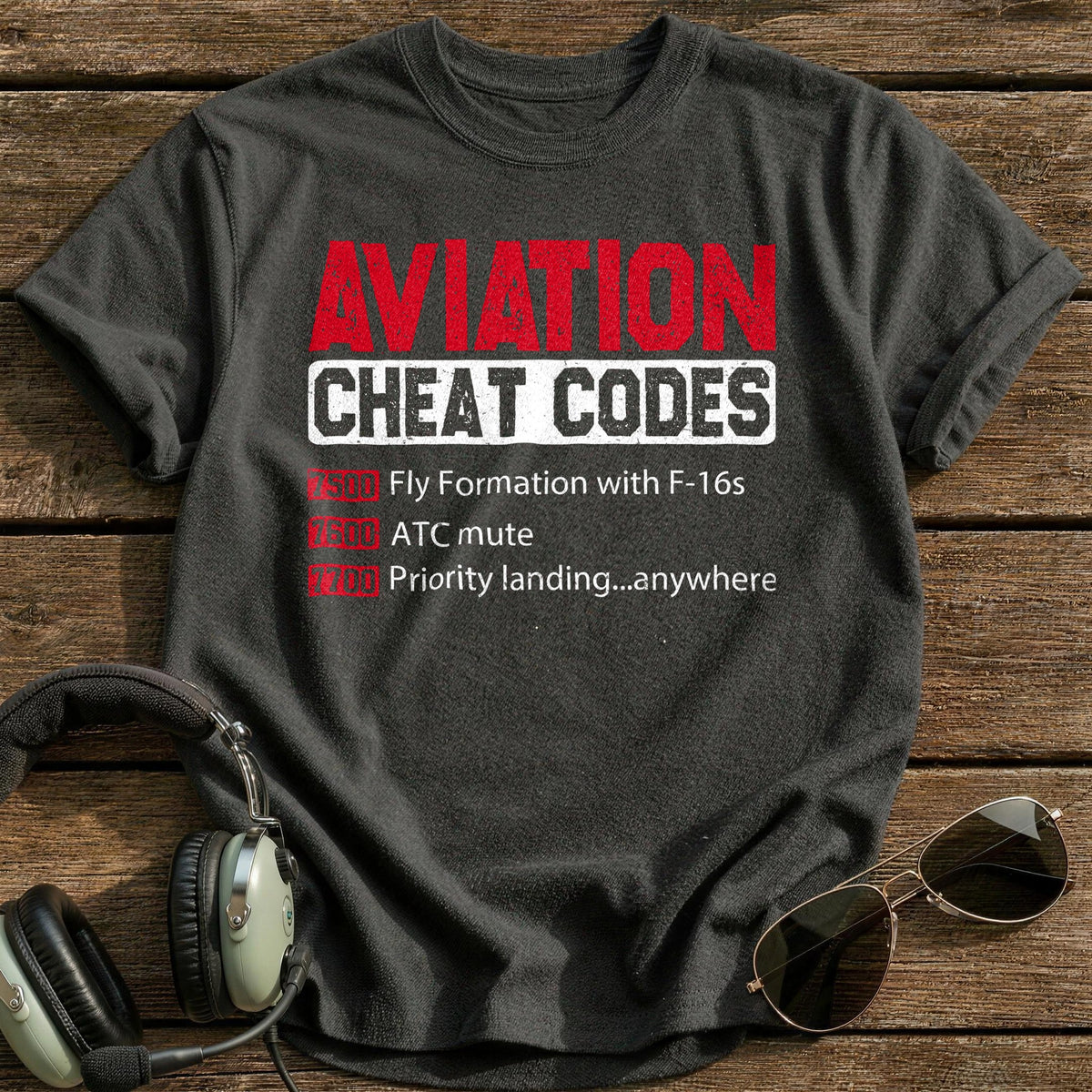 Aviation Cheat Codes T-Shirt - Charcoal