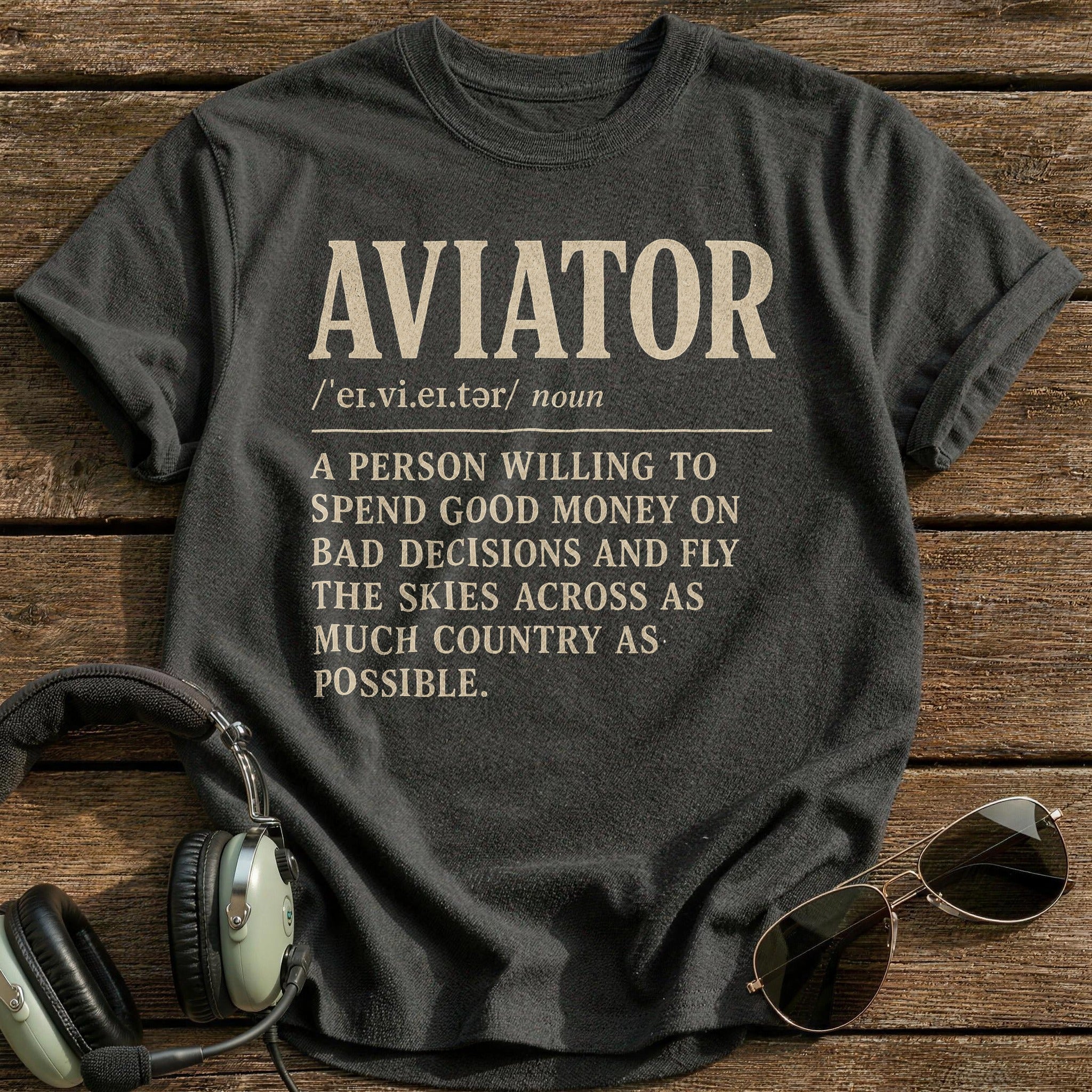 Aviator Definition T-Shirt - Charcoal