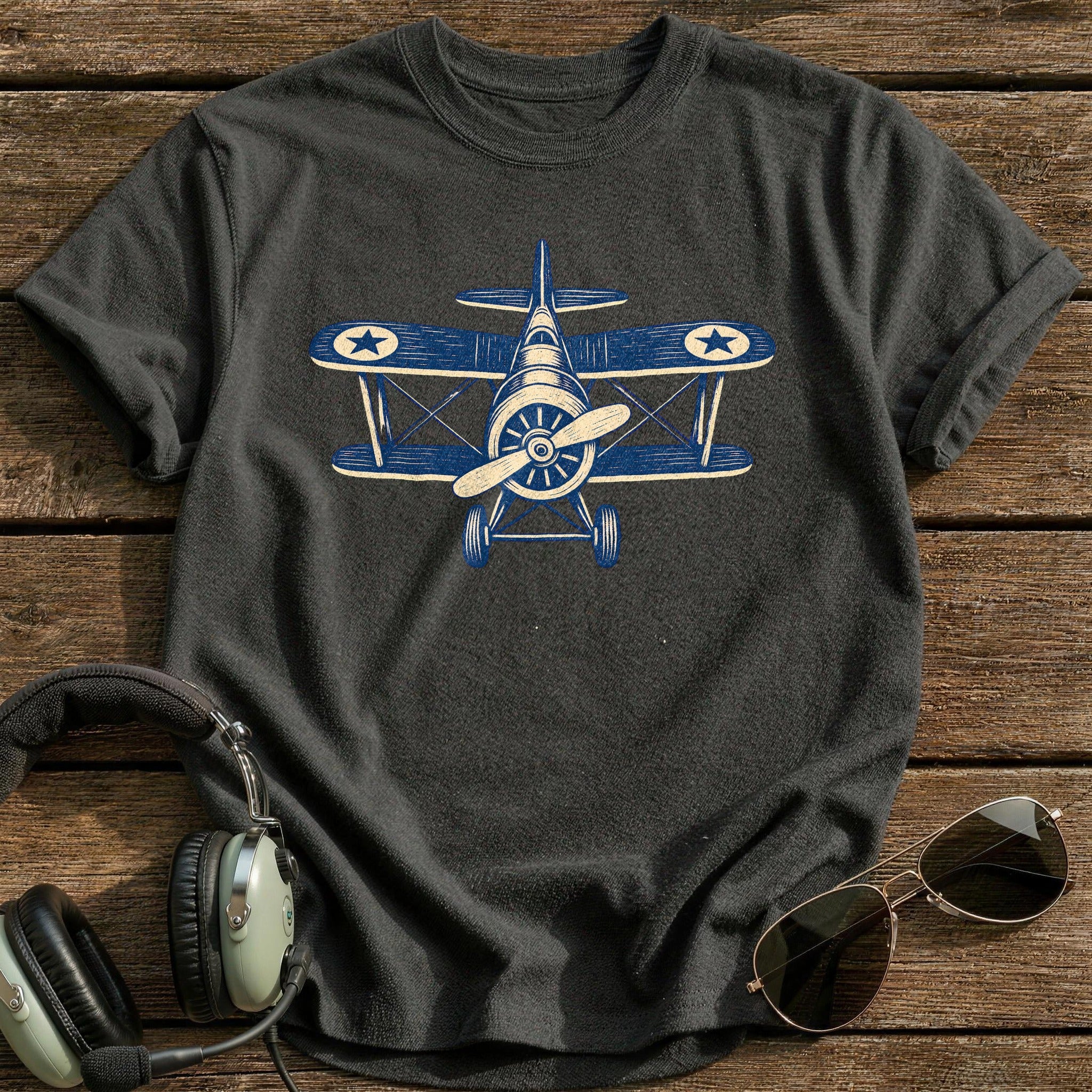 Biplane Blues T-Shirt - Charcoal