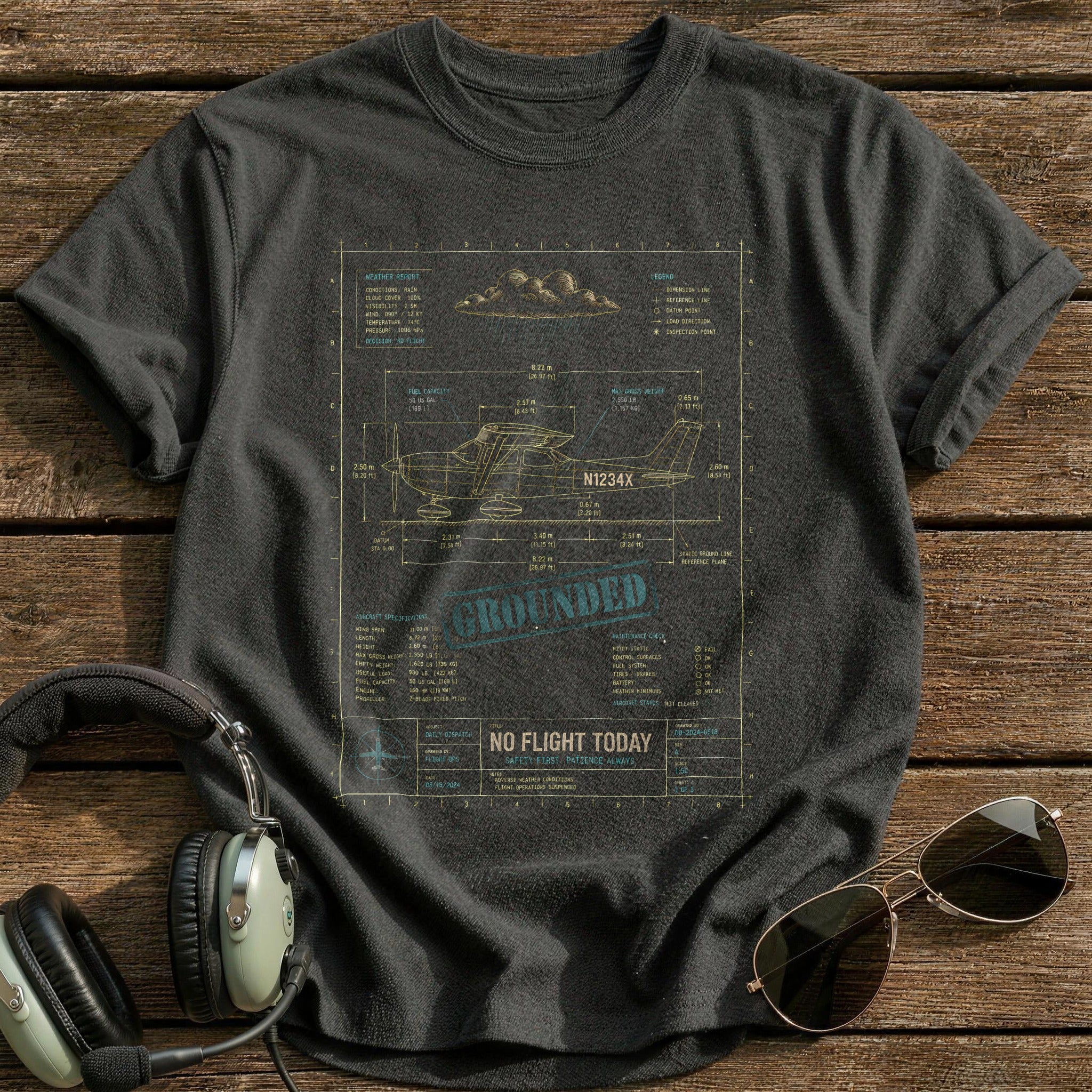 Blueprint No Flight Today 25 - Charcoal