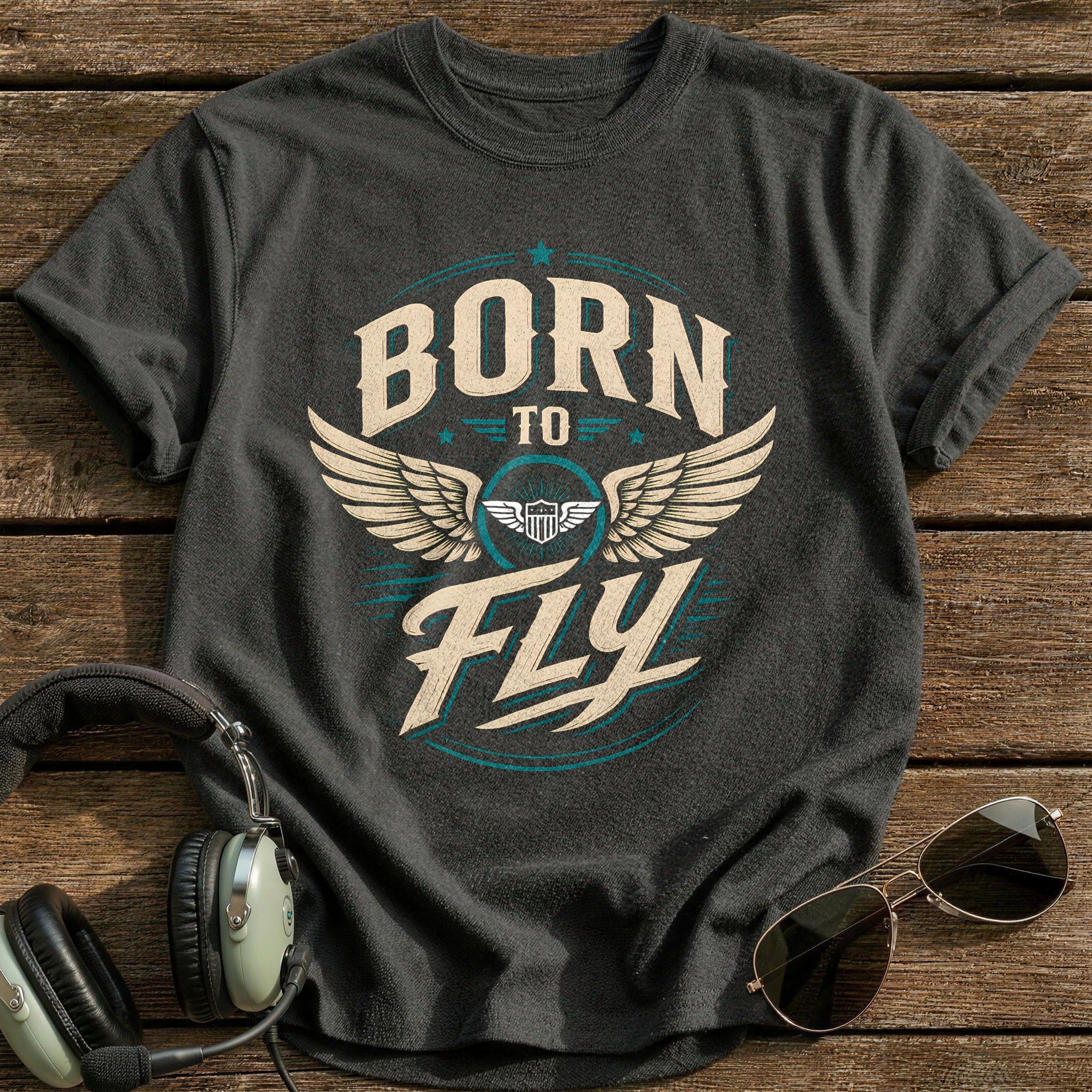 Born Airborne T-Shirt - Charcoal