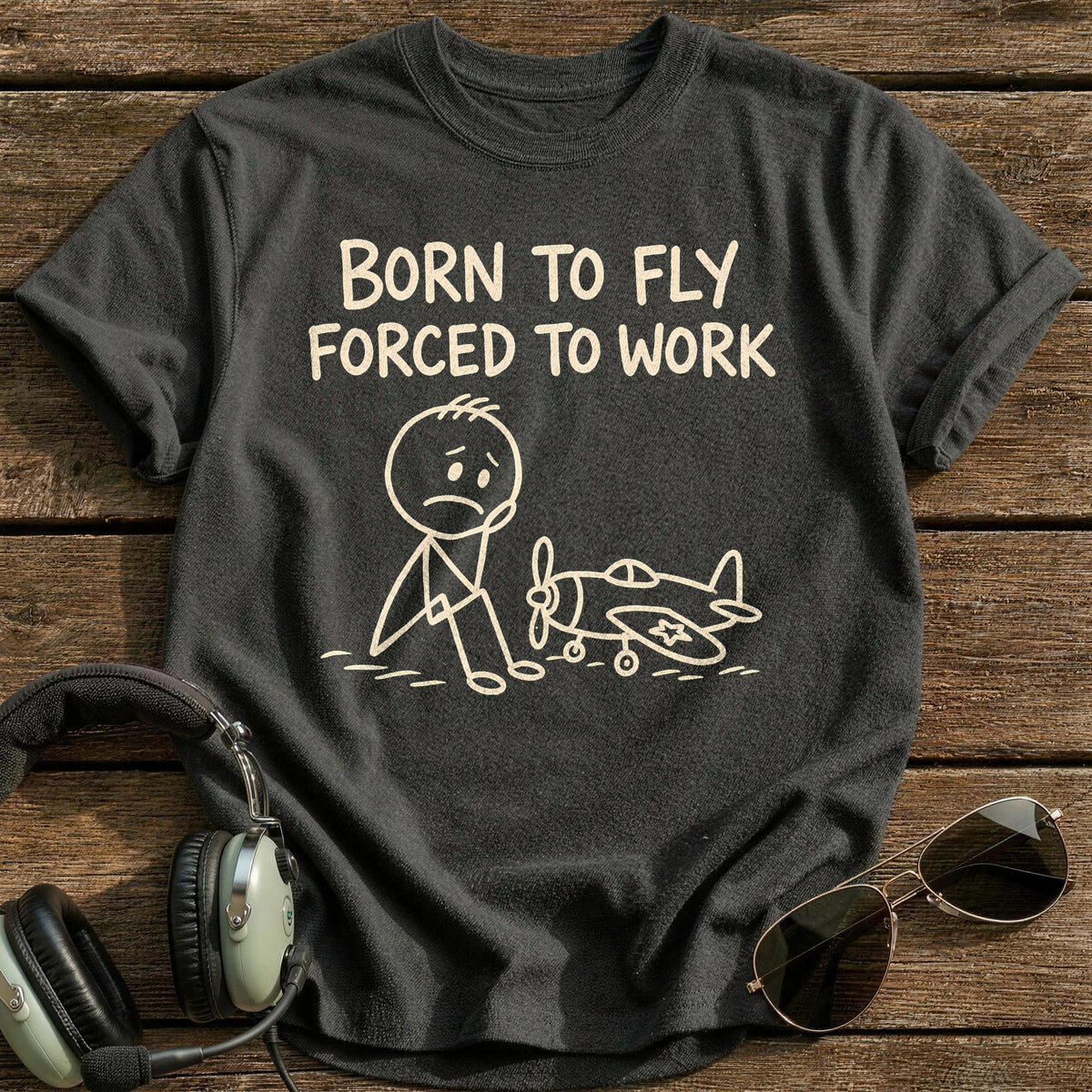 Born To Fly 33 T-Shirt - Charcoal