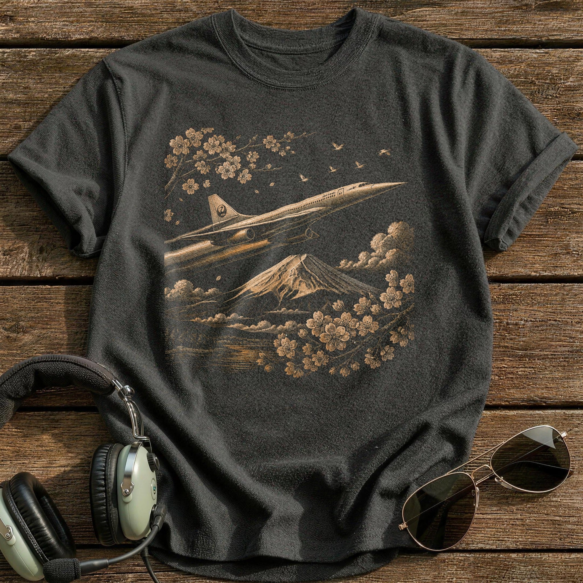 Bullet Jet & Blossom T-Shirt - Charcoal