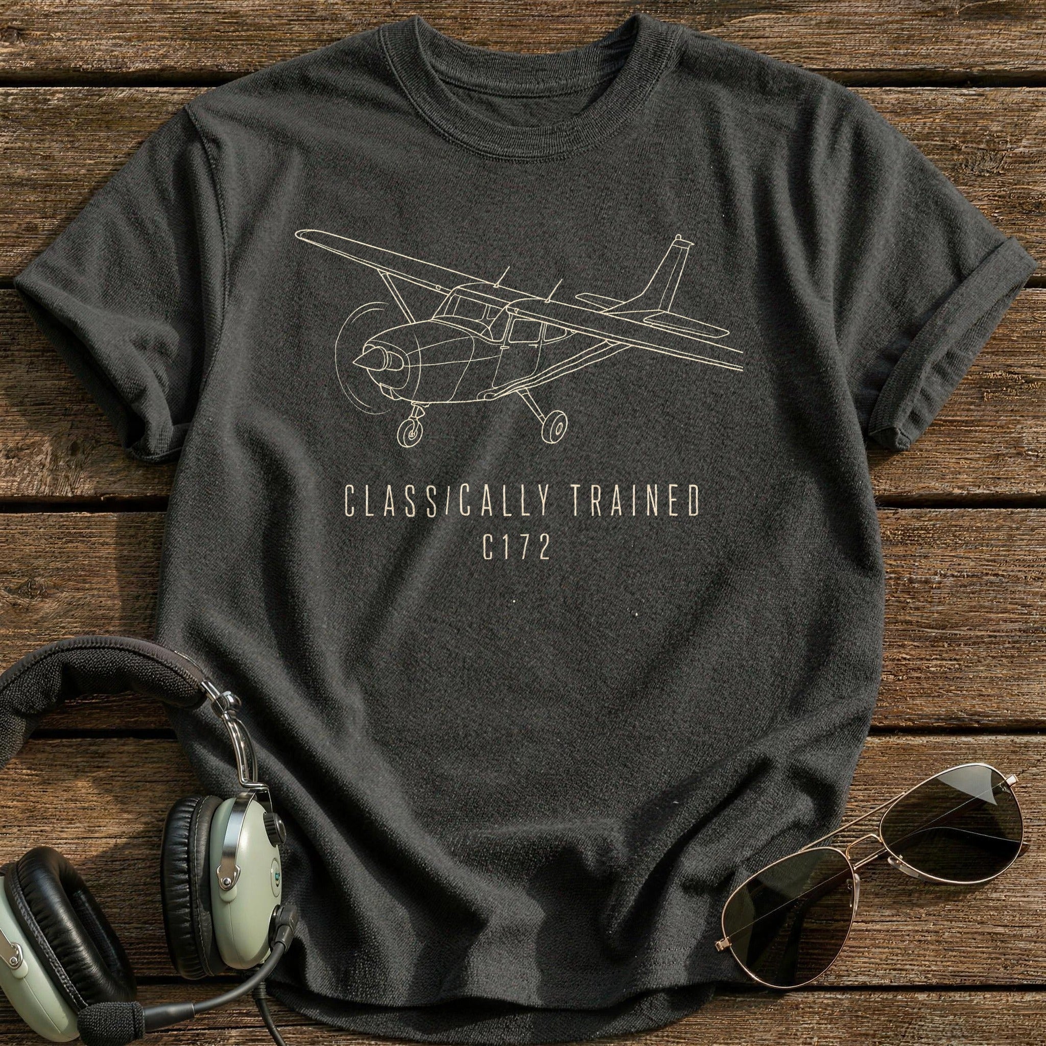 Classically Trained C172 T-Shirt - Charcoal