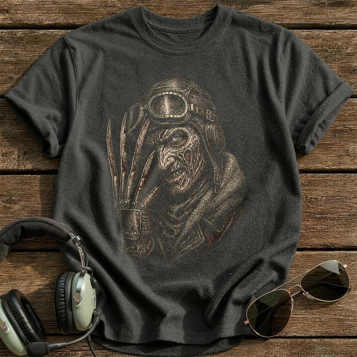 Clawed Etched 18 T-Shirt - Charcoal