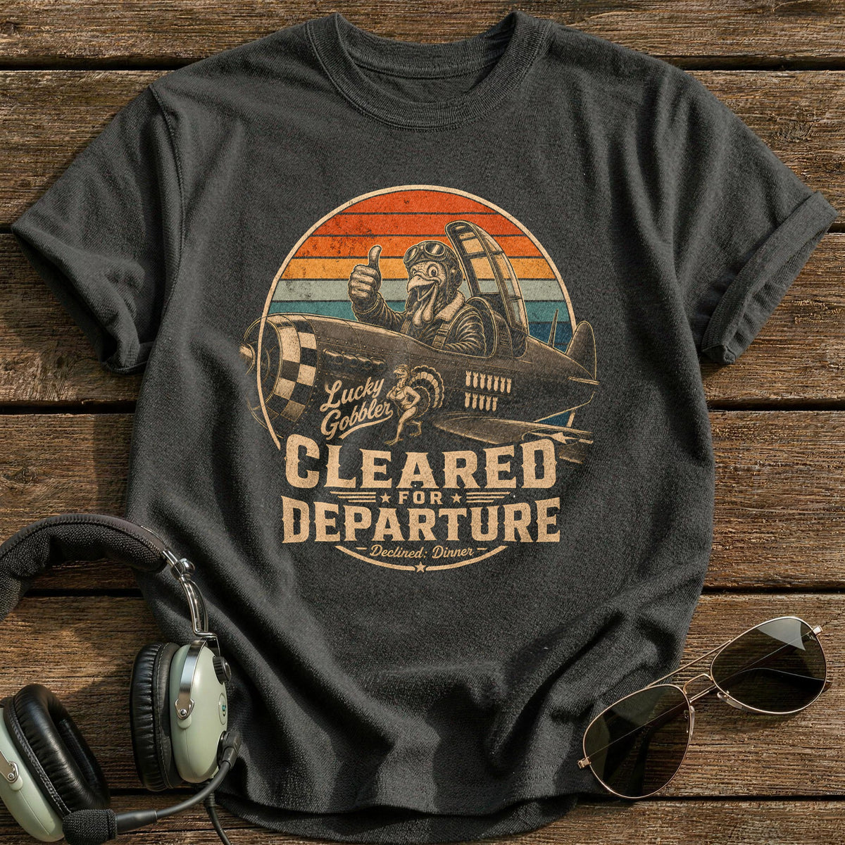 Cleared For Departure Declined Dinner 1 T-Shirt - Charcoal