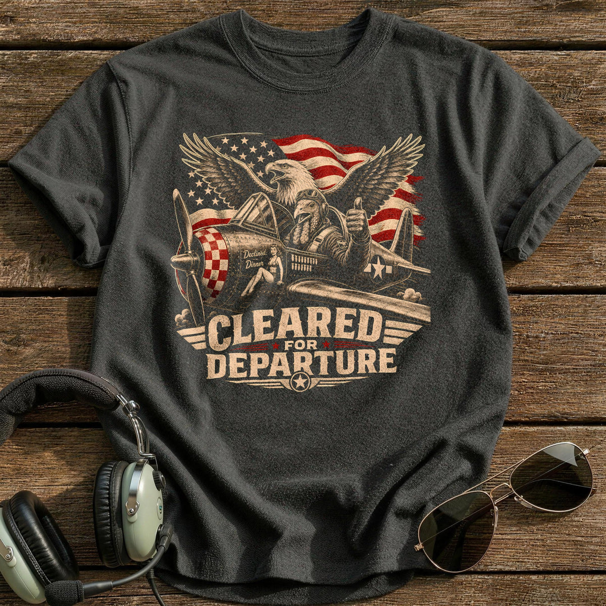 Cleared For Departure Declined Dinner 10 T-Shirt - Charcoal