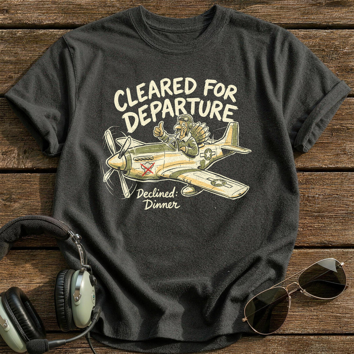 Cleared For Departure Declined Dinner 2 T-Shirt - Charcoal