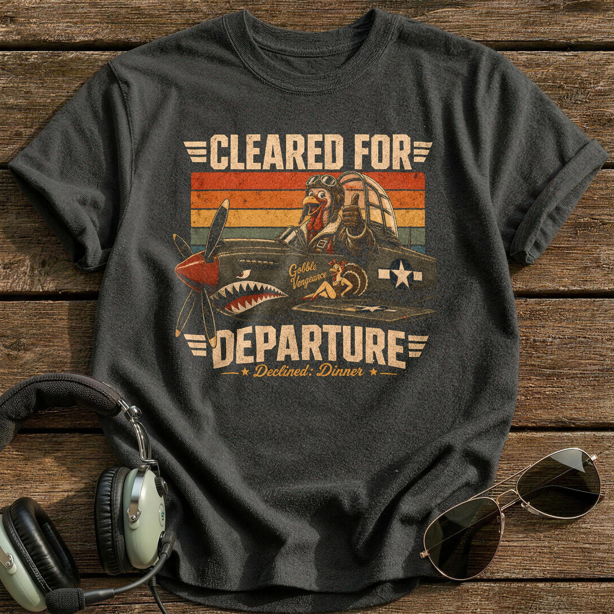Cleared For Departure Declined Dinner 4 T-Shirt - Charcoal