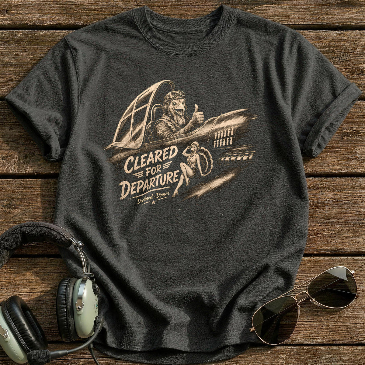 Cleared For Departure Declined Dinner 6 T-Shirt - Charcoal