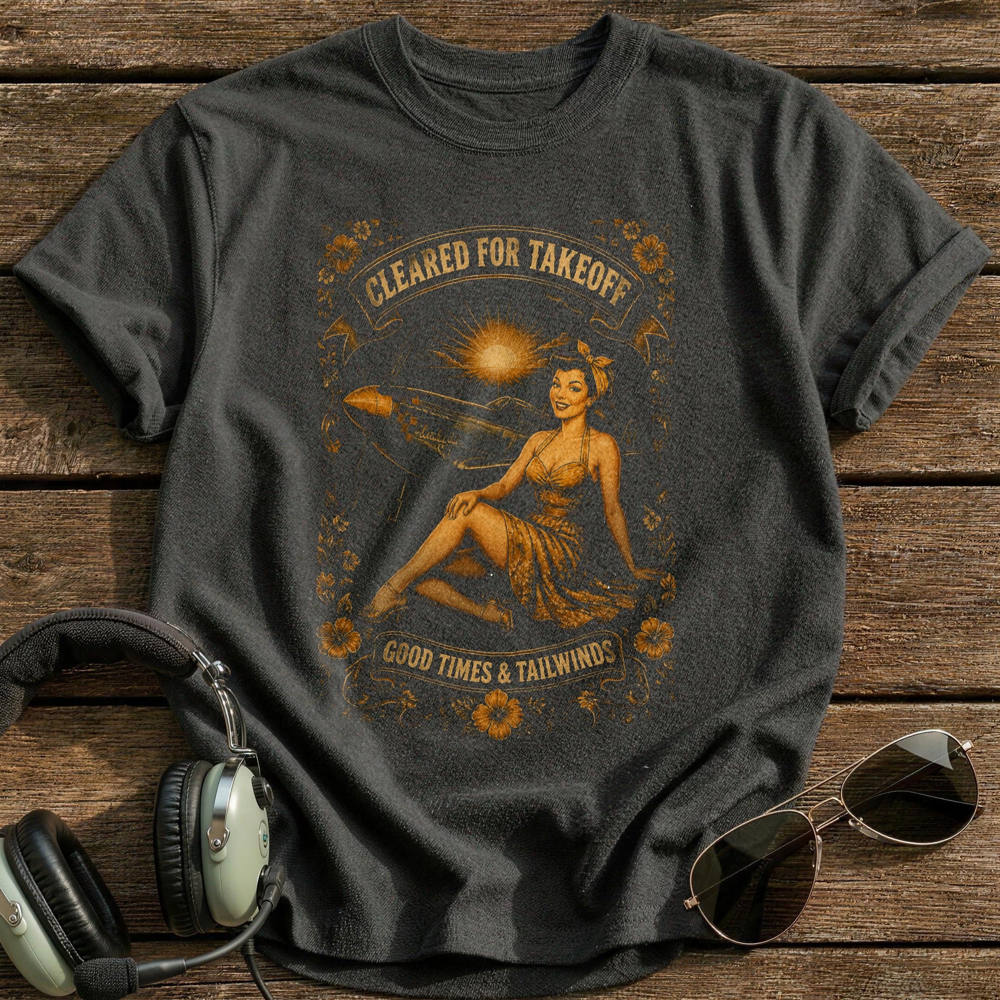 Cleared For Takeoff T-Shirt - Charcoal