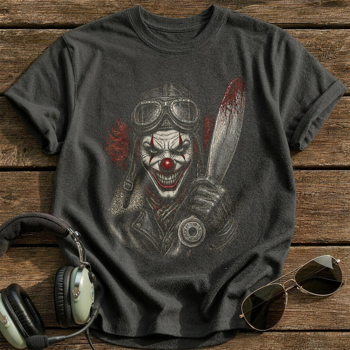Clown Etched 48 T-Shirt - Charcoal