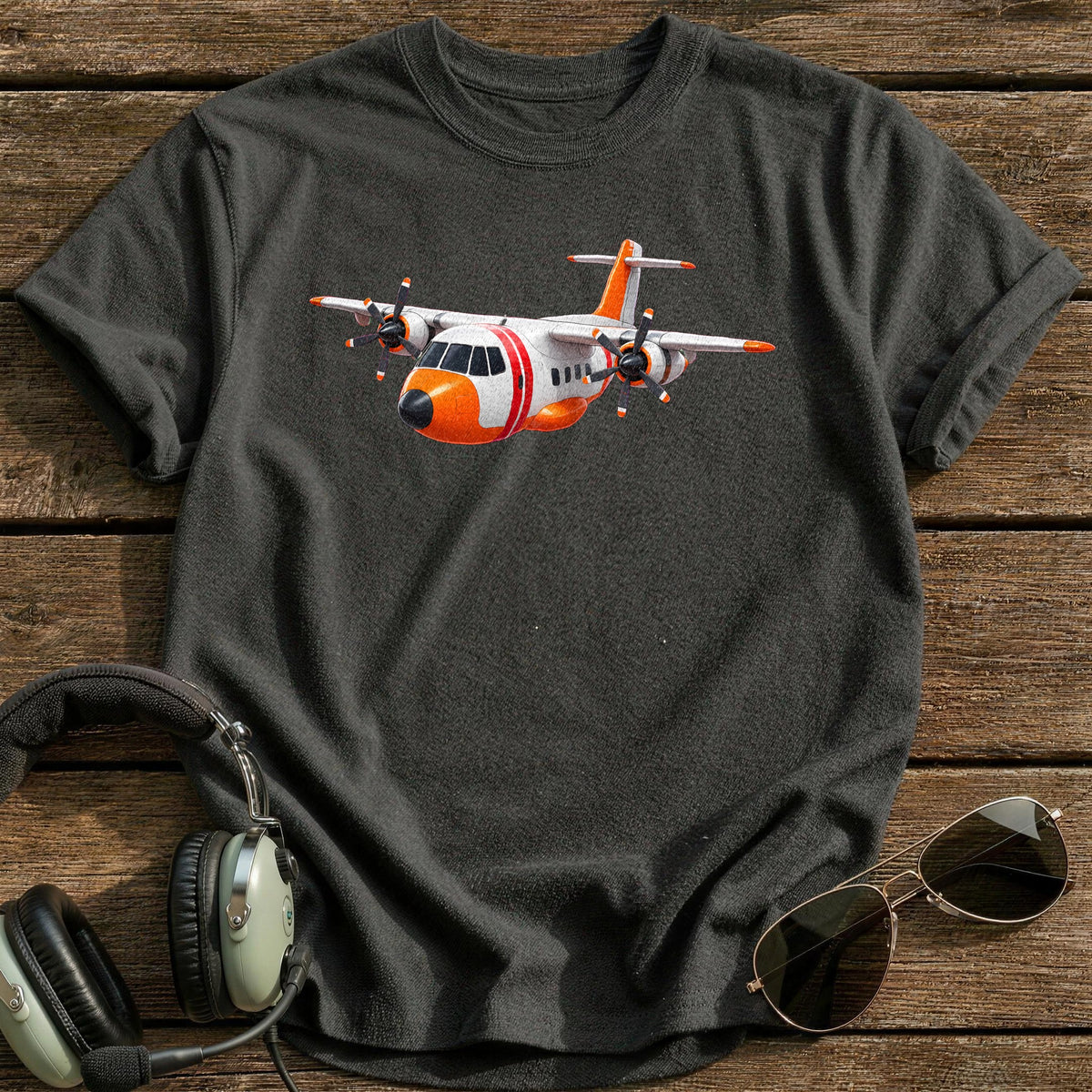 Coastguard Plane 76 T-Shirt - Charcoal