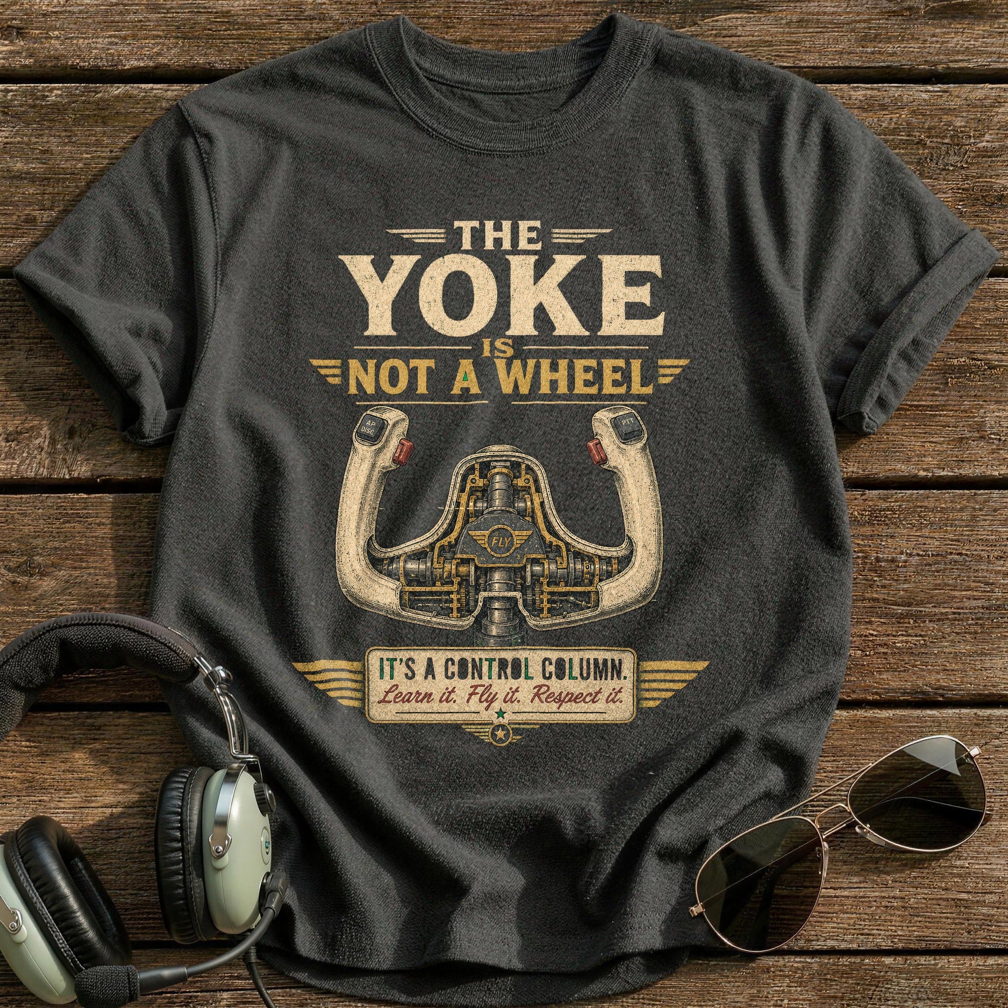 Control Column T-Shirt - Charcoal