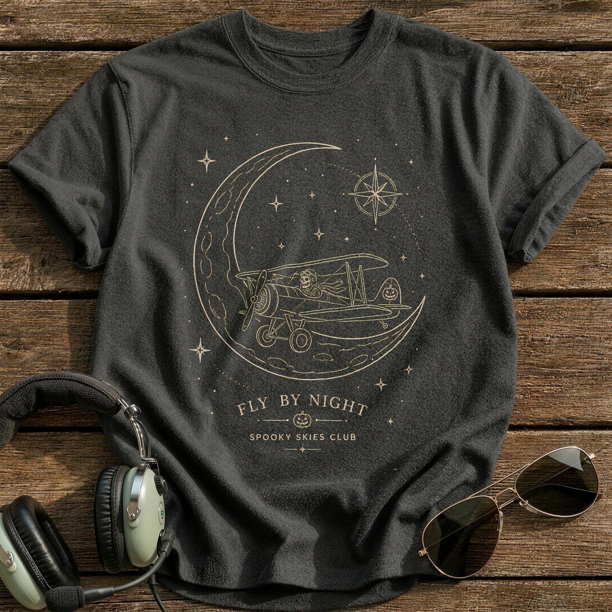 Crescent Moon Biplane 72 - Charcoal