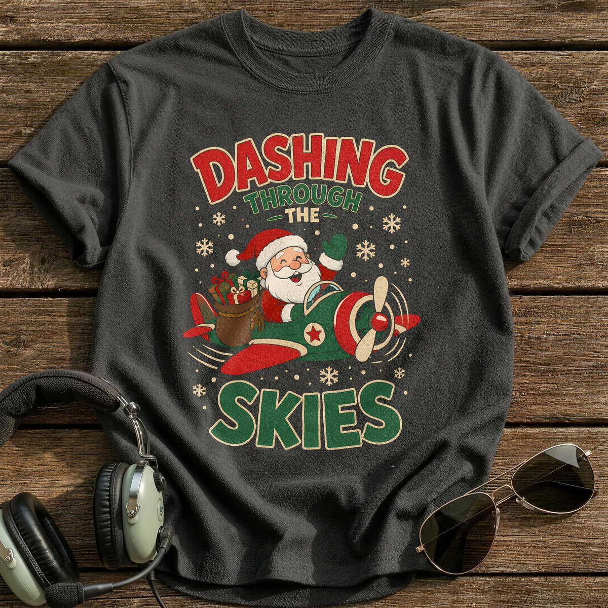 Dashing Through The Skies 38 T-Shirt - Charcoal