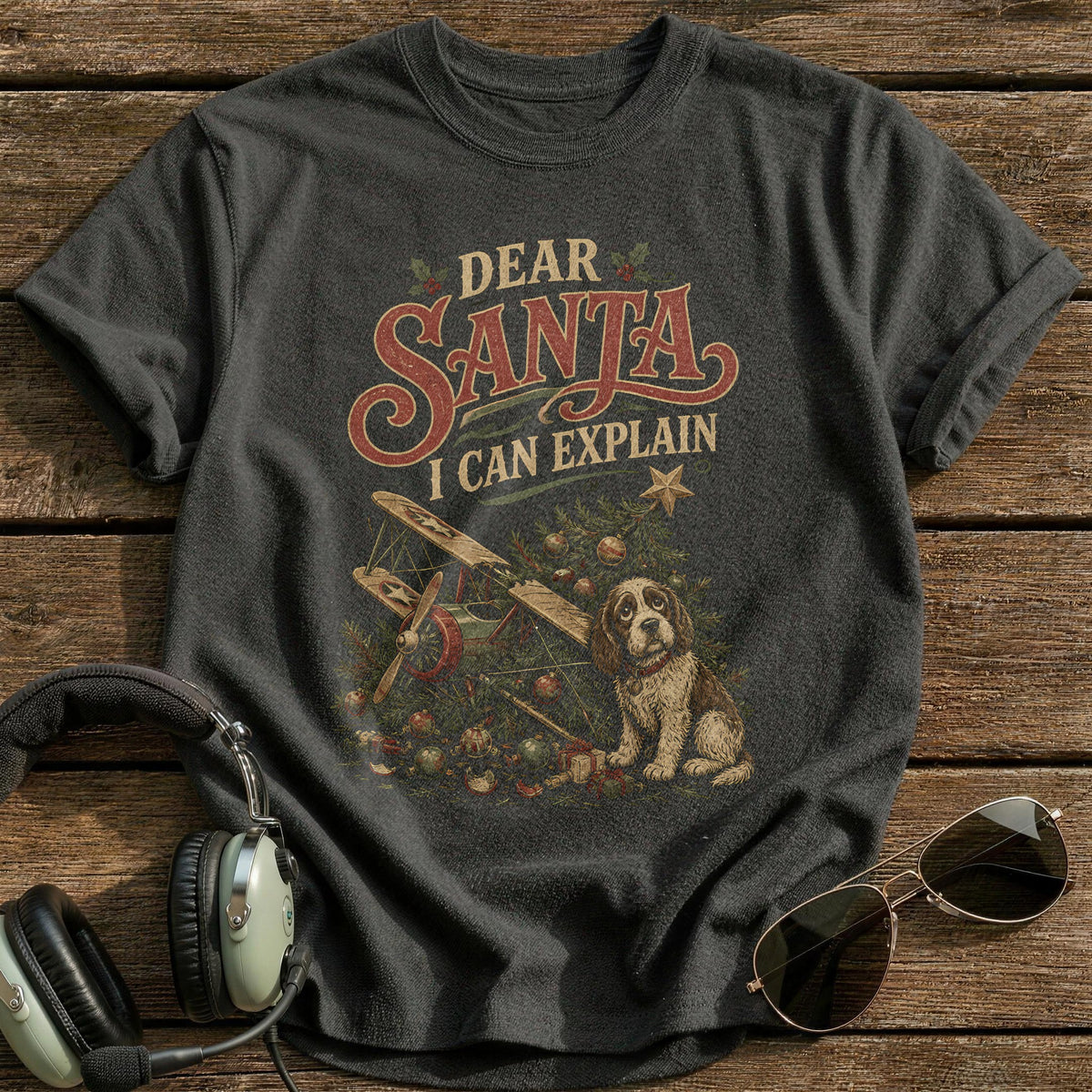 Dear Santa I Can Explain 78 T-Shirt - Charcoal