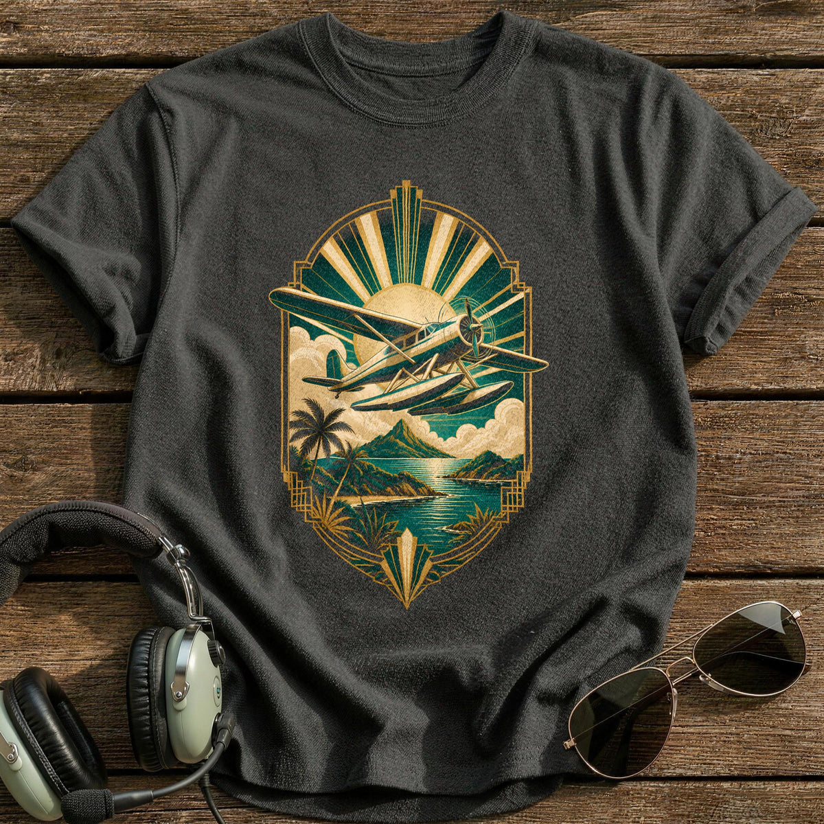 Deco Seaplane 50 T-Shirt - Charcoal