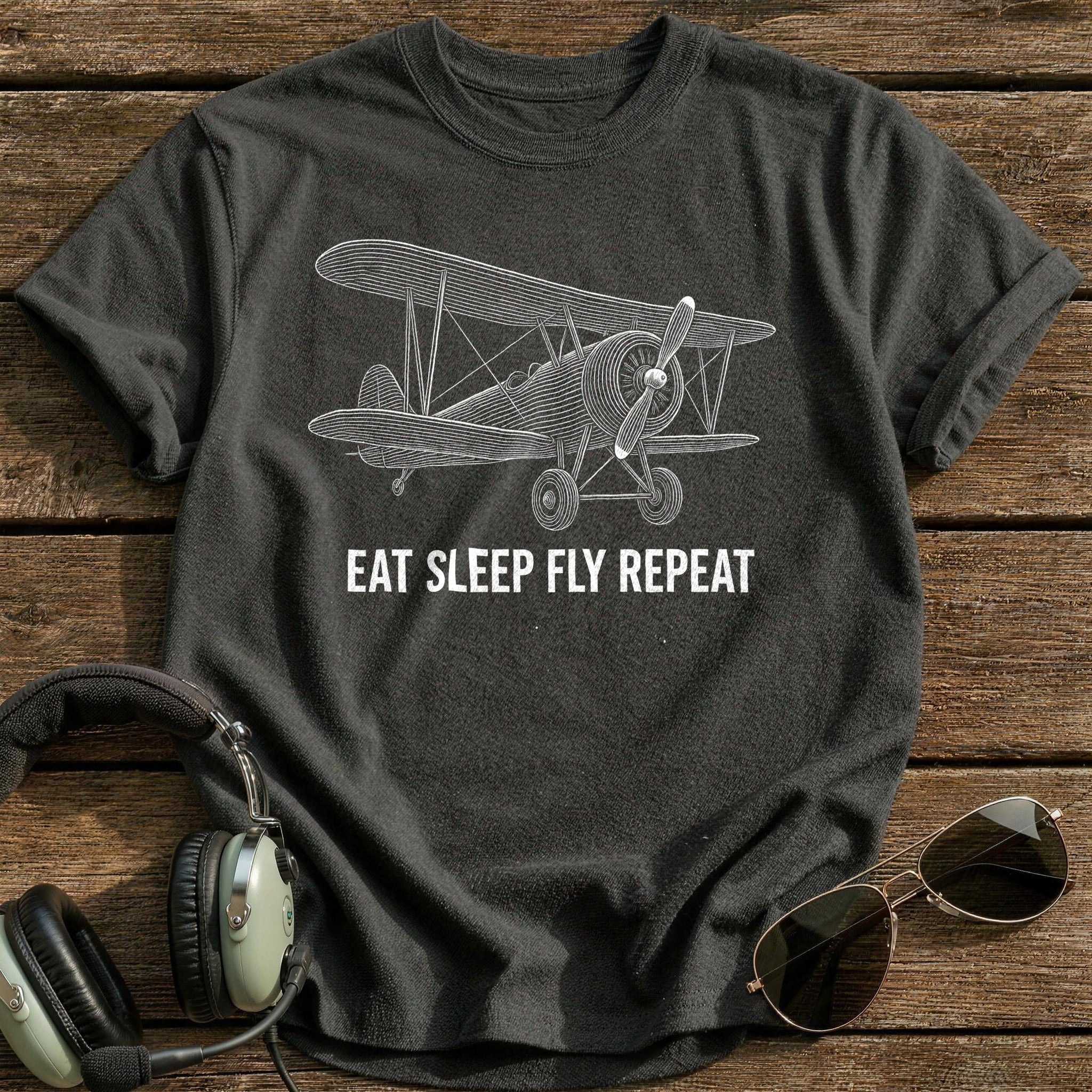 Eat Sleep Fly 35 T-Shirt - Charcoal