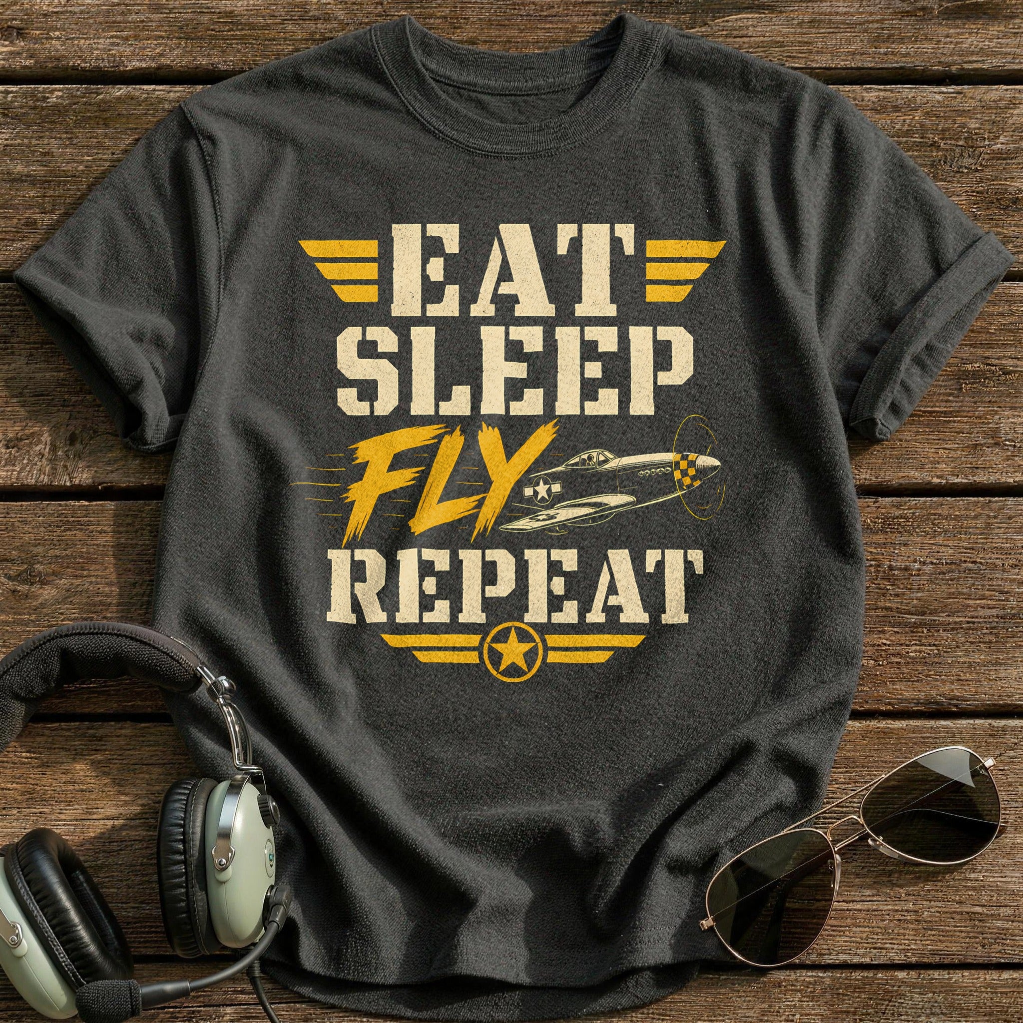 Eat Sleep Fly Repeat - Charcoal
