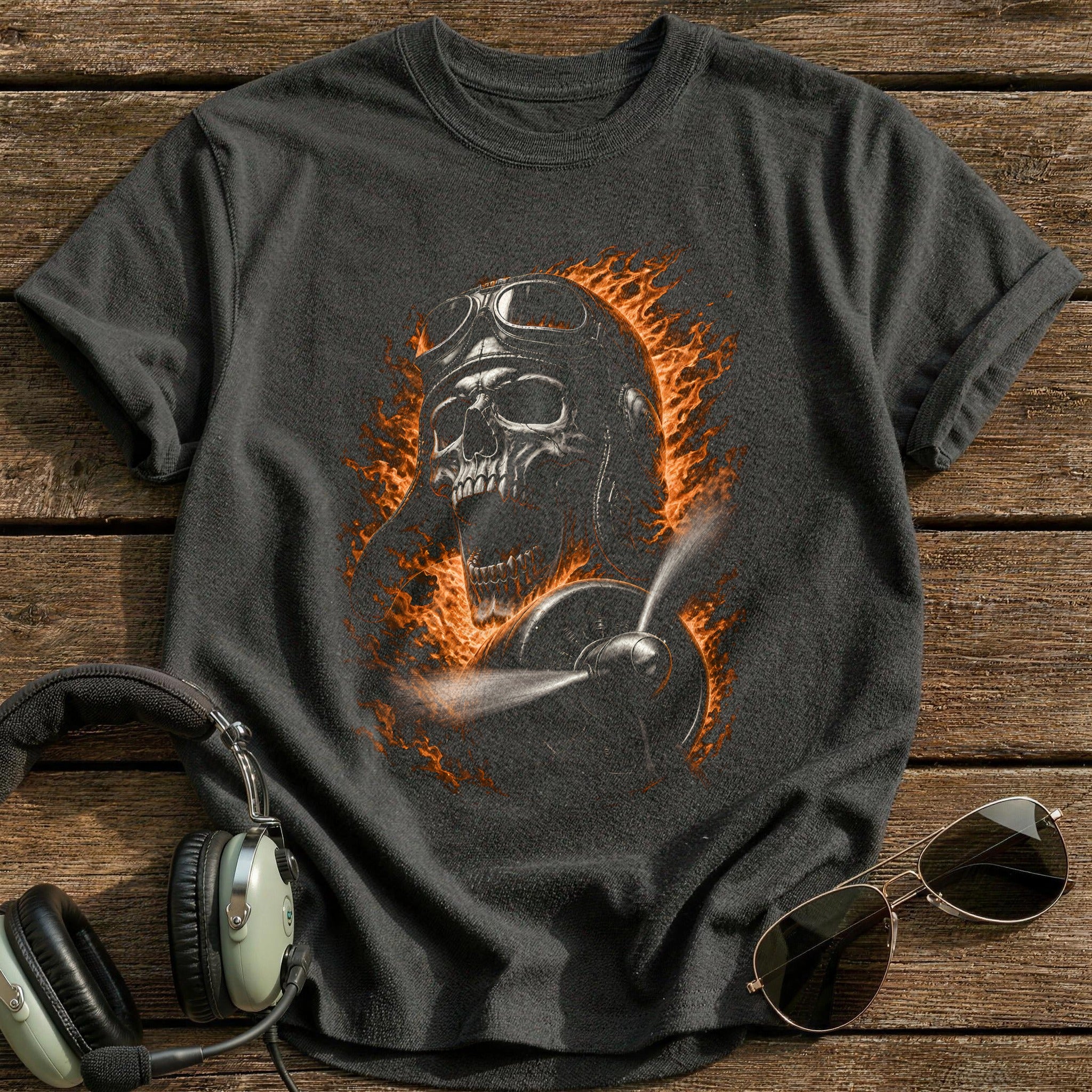 Flaming Skull Flighthelmet 53 - Charcoal