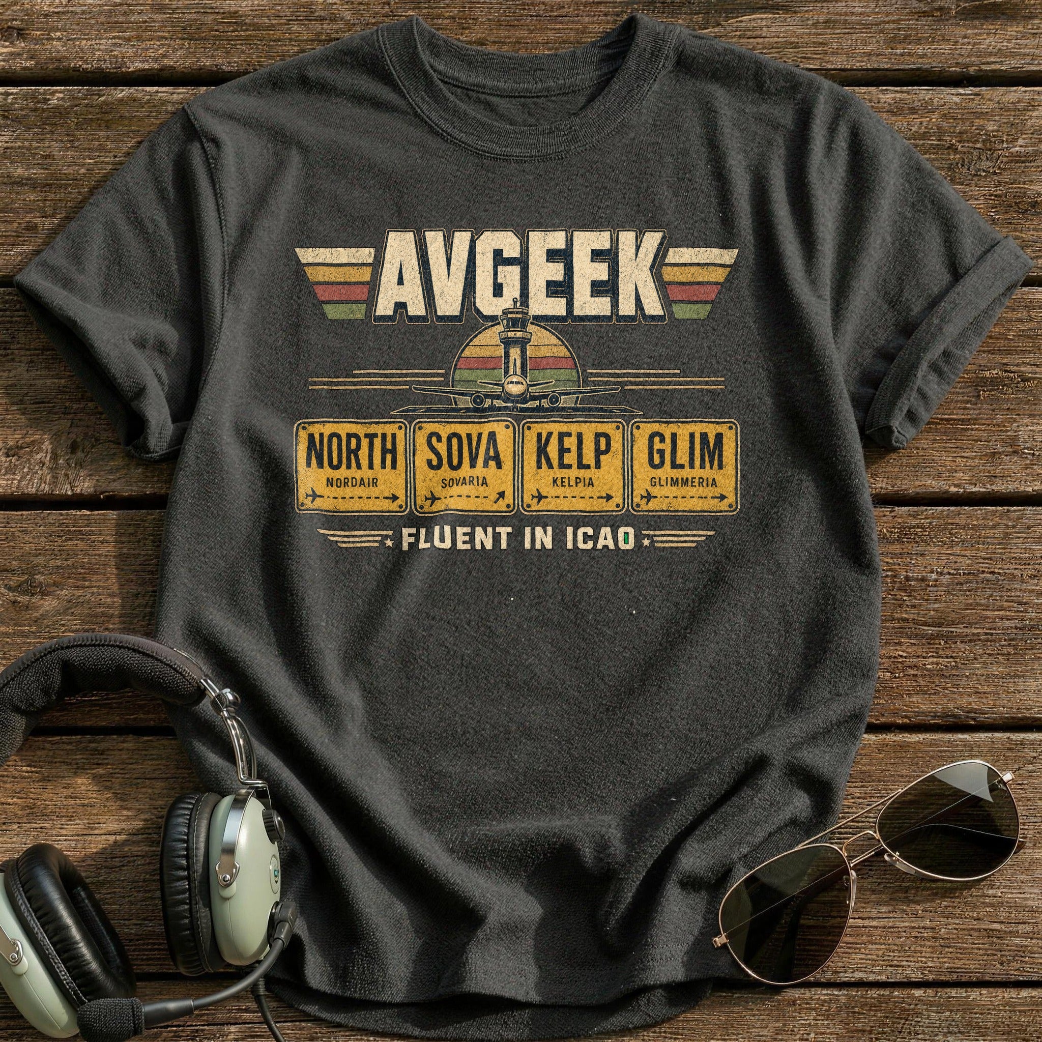 Fluent in ICAO T-Shirt - Charcoal