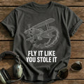 Fly Like Stole It 27 T-Shirt - Charcoal