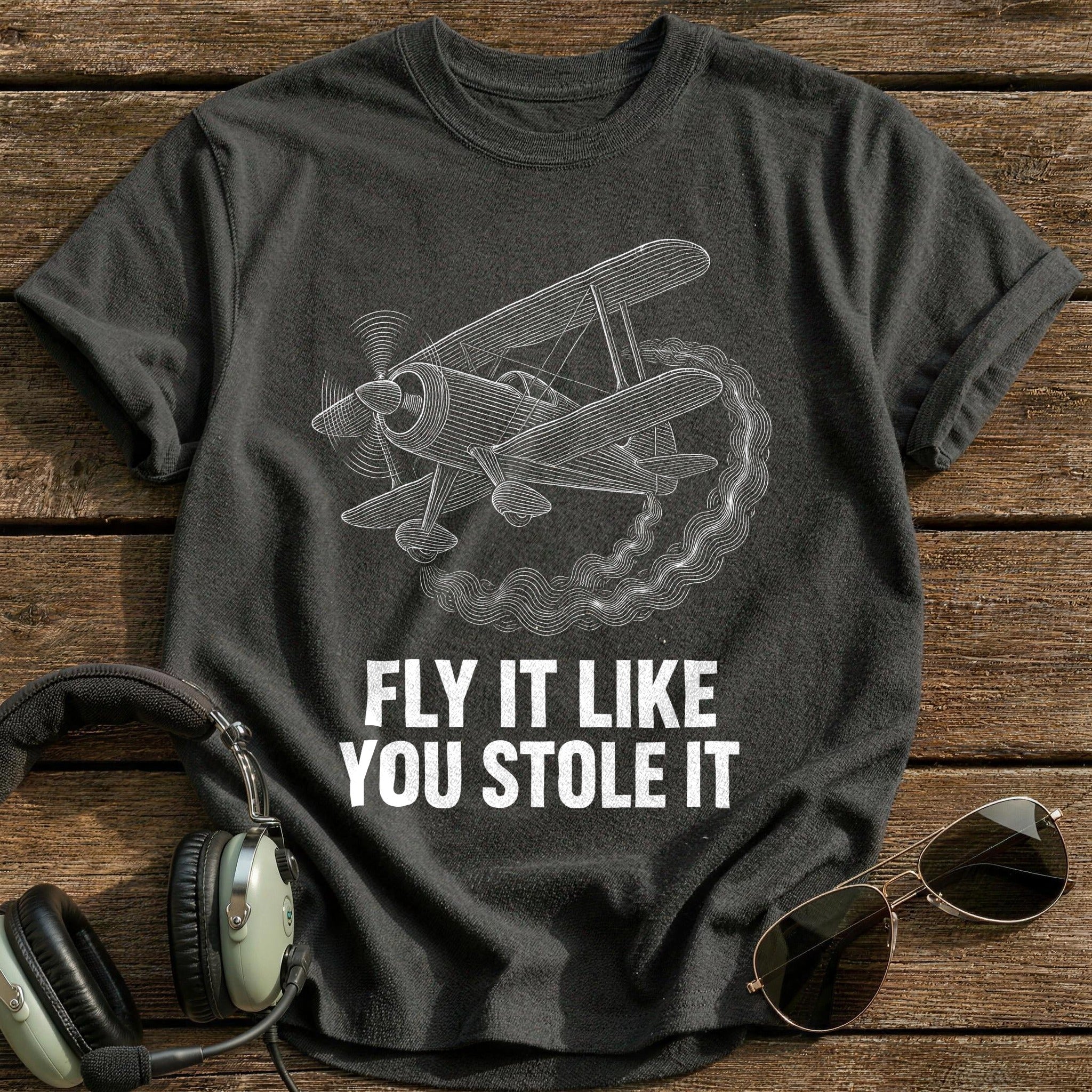 Fly Like Stole It 27 T-Shirt - Charcoal