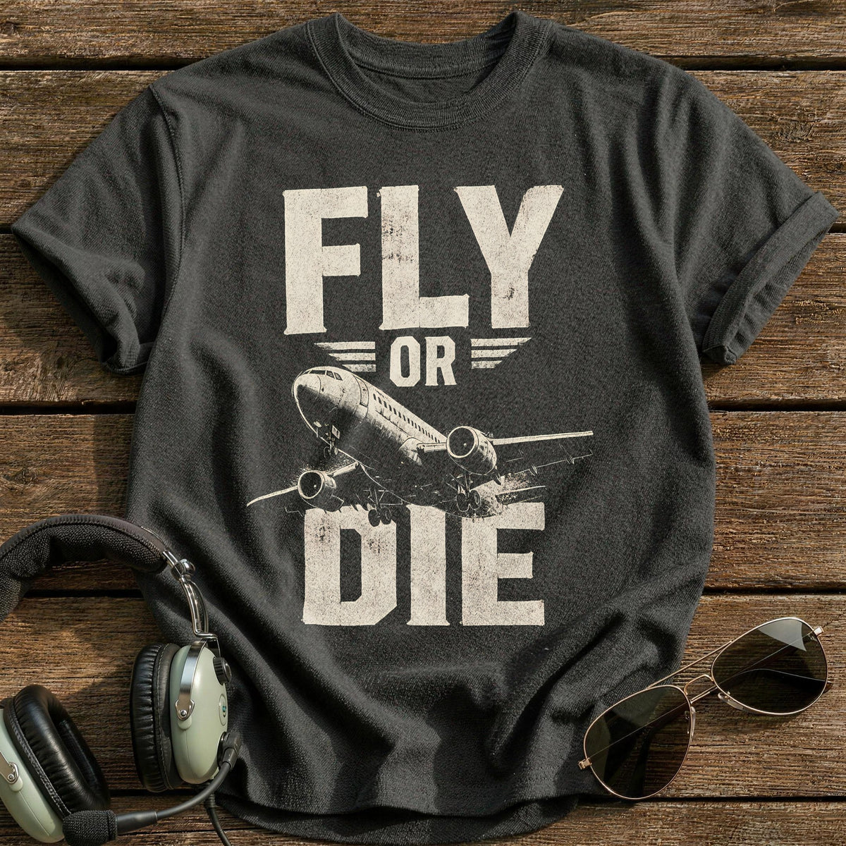 Fly or Die T-Shirt - Charcoal