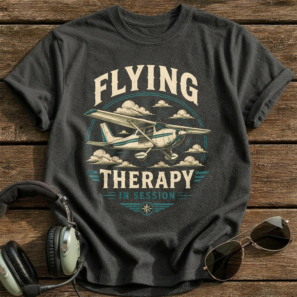 Flying Therapy In Session 29 T-Shirt - Charcoal
