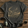 Frontier Biplane In The Desert T-Shirt - Charcoal