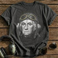 George Washington Aviator (Faded Gold) T-Shirt - Charcoal