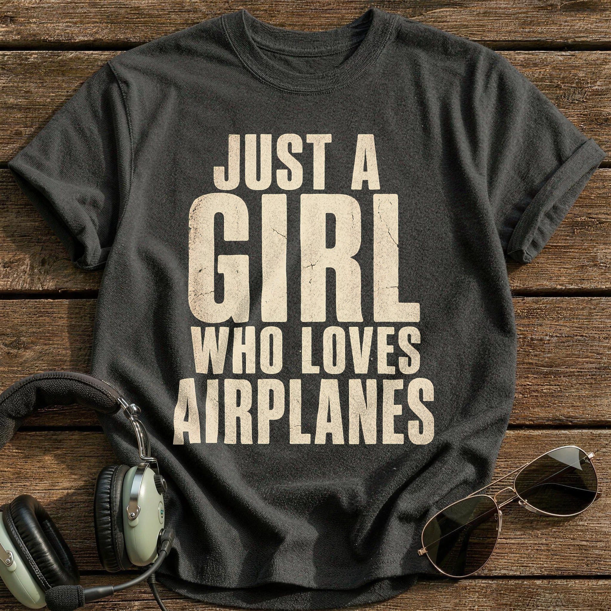 Girl Loves Airplanes - Charcoal