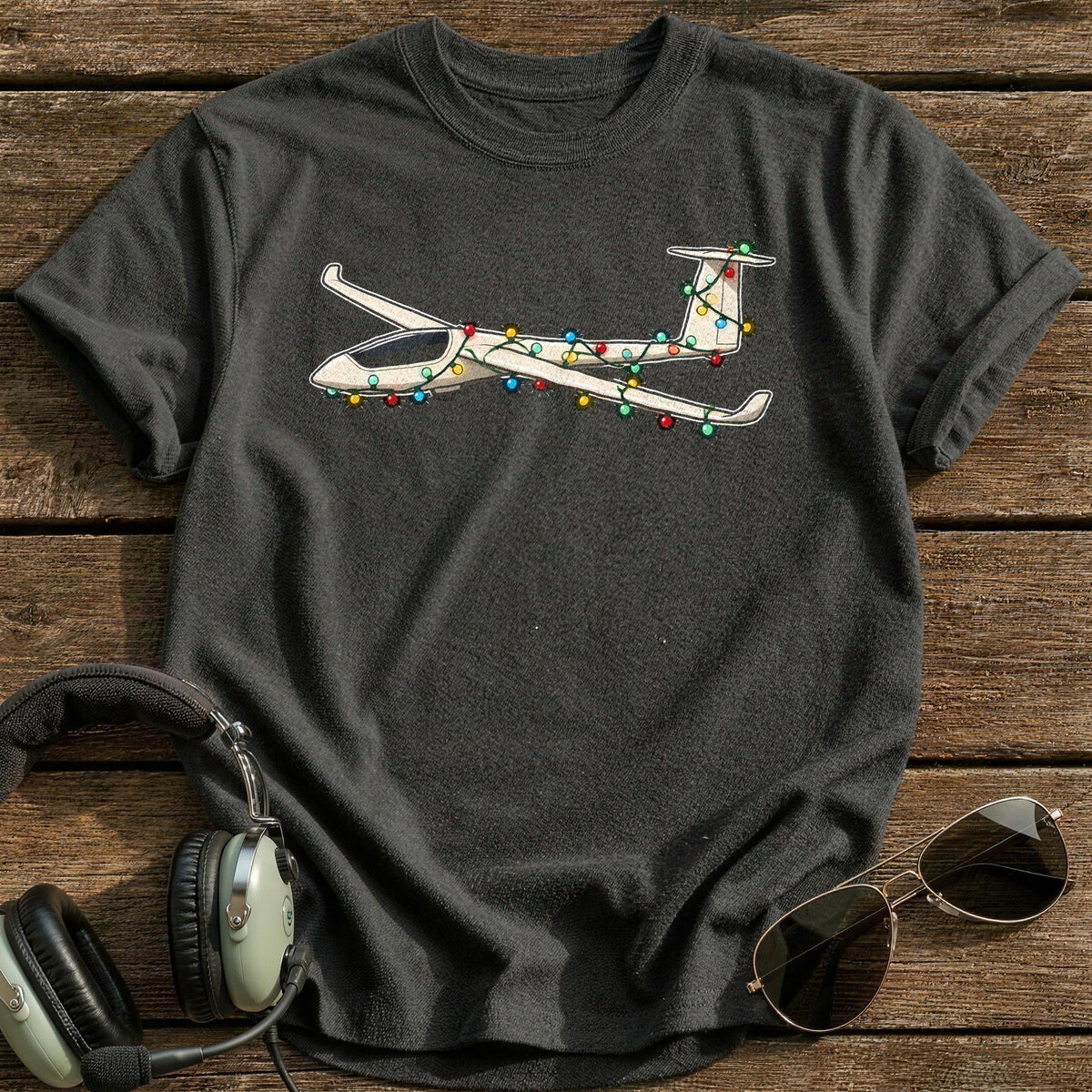 Glider Christmas Lights 87 Kids T-Shirt - Charcoal