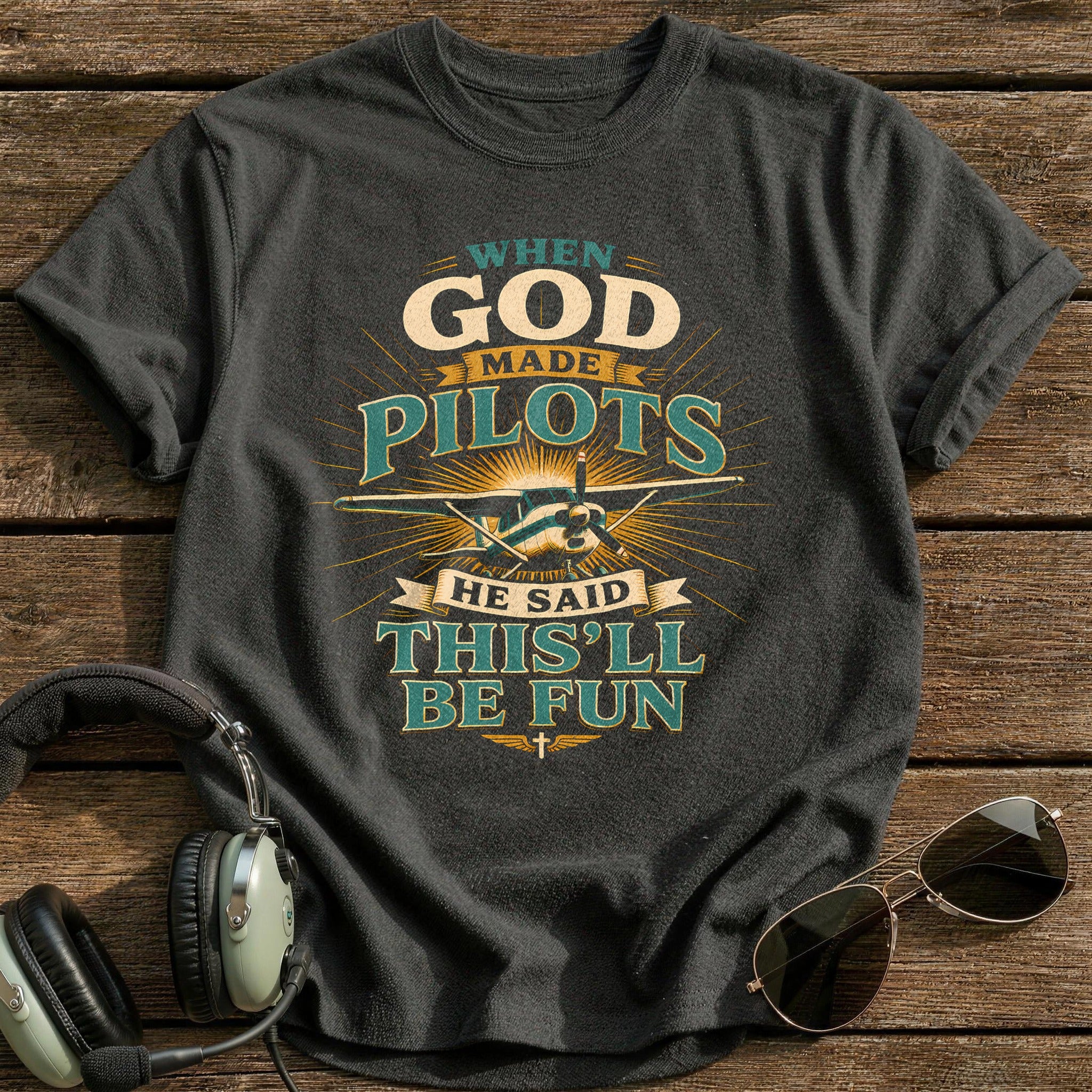 God Made Pilots - Charcoal