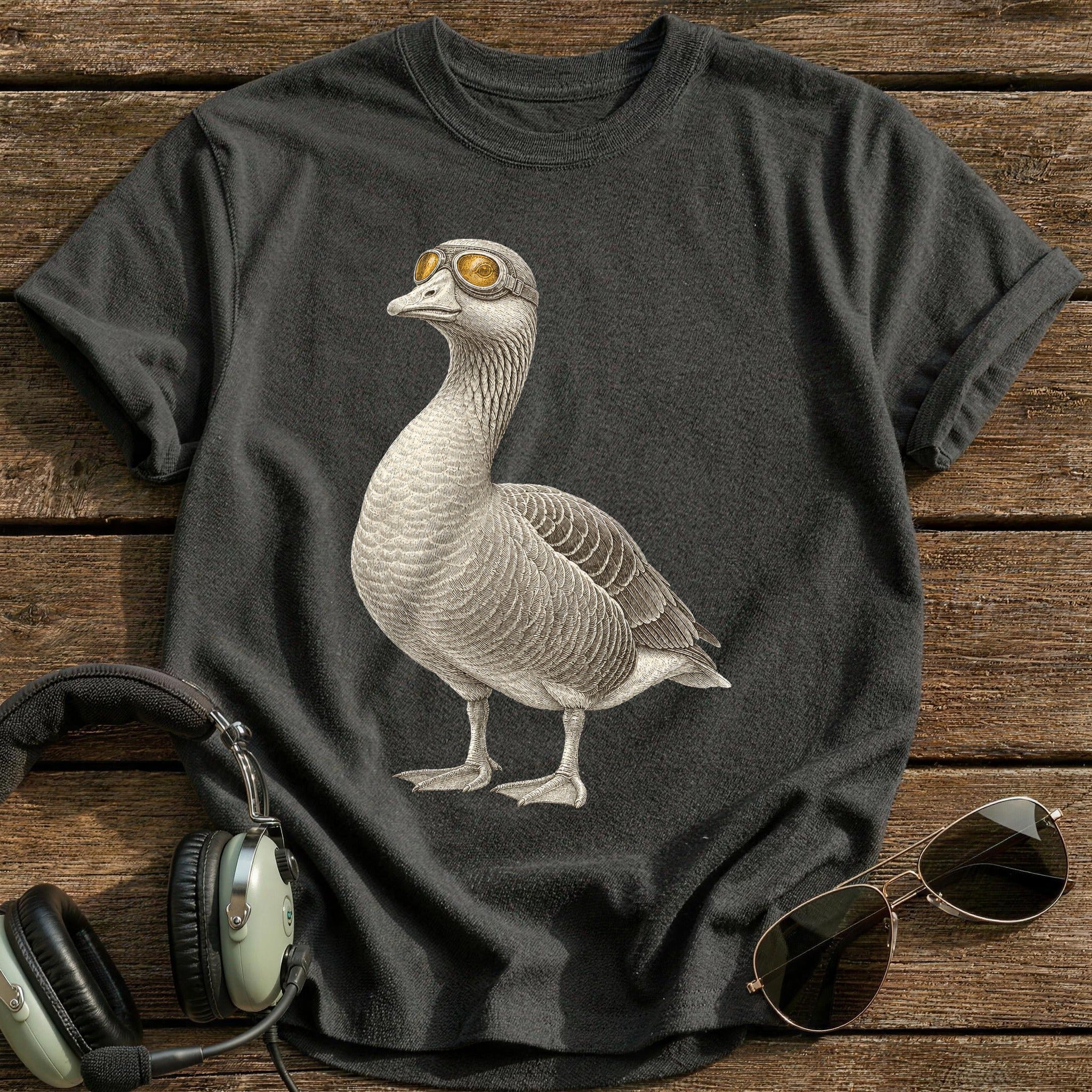 Goggles On T-Shirt - Charcoal