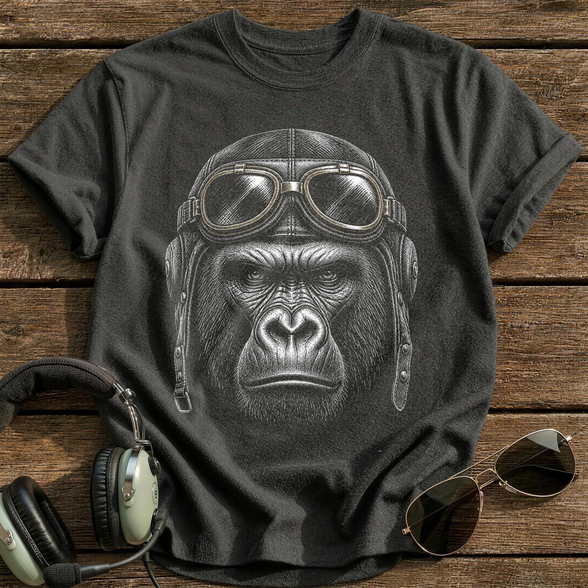 Gorilla Flyer (Soft Bronze) T-Shirt - Charcoal