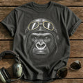 Gorilla Pilot (Pale Yellow) T-Shirt - Charcoal