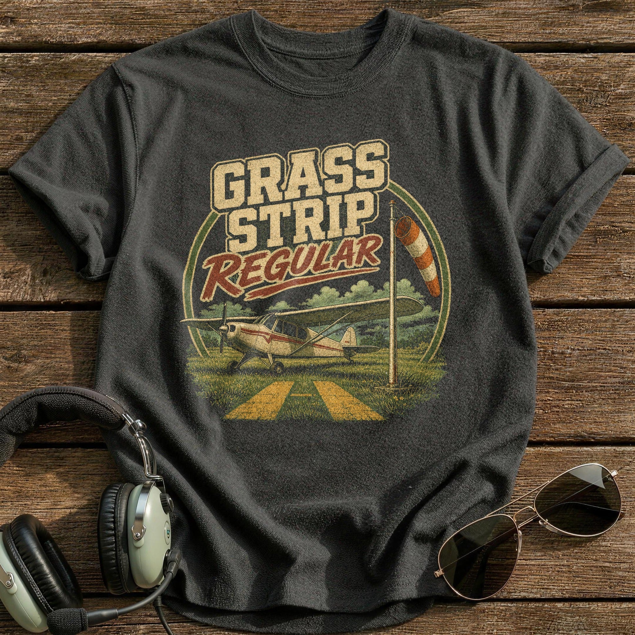 Grass Strip Regular T-Shirt - Charcoal