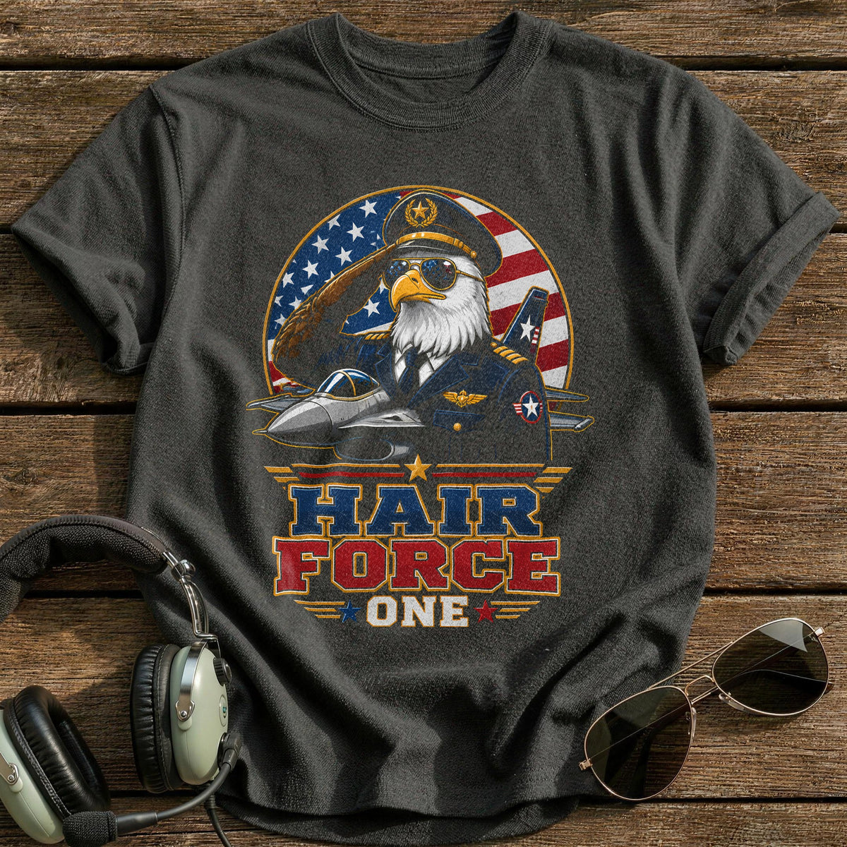 Hair Force One T-Shirt - Charcoal