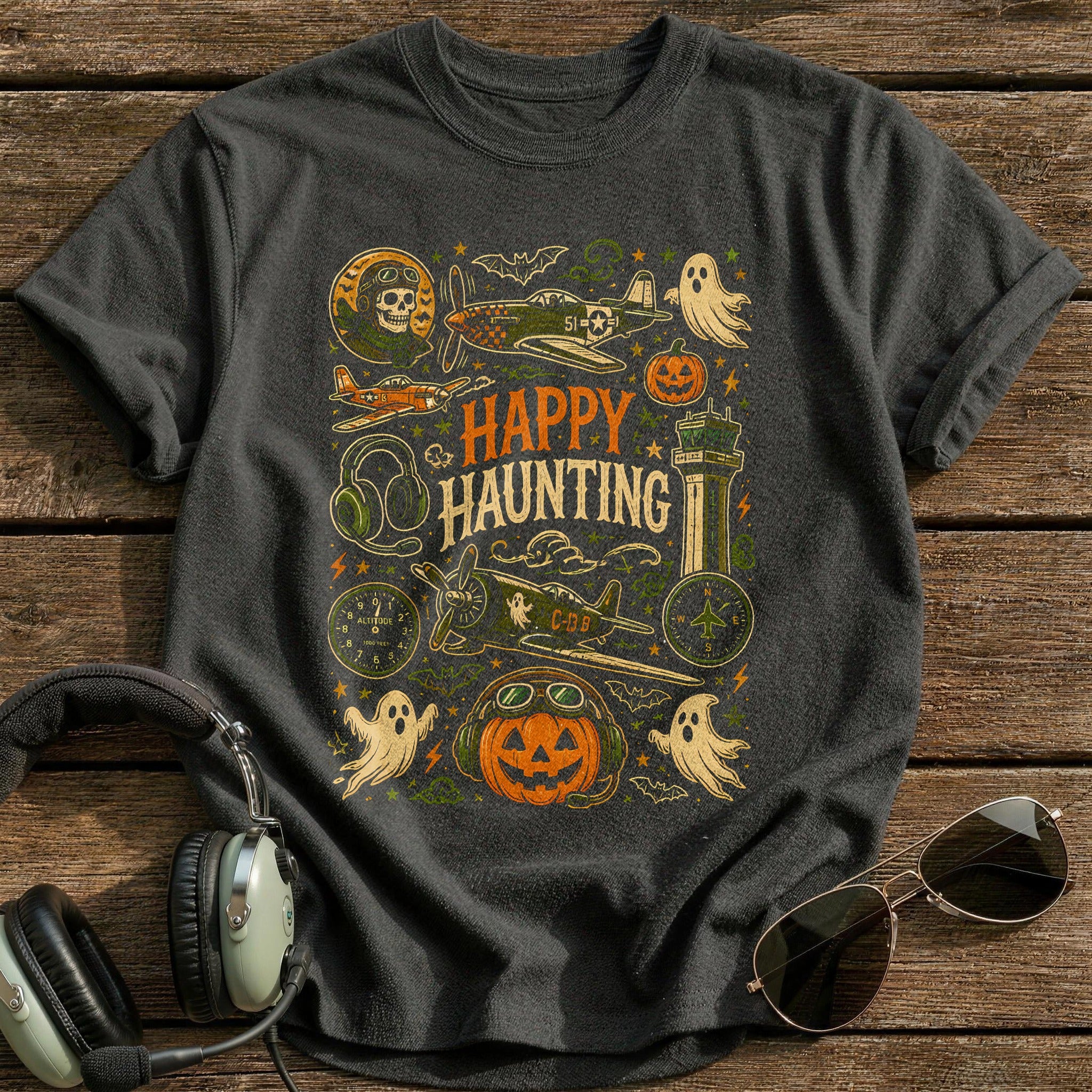 Happy Haunting Doodle 58 - Charcoal
