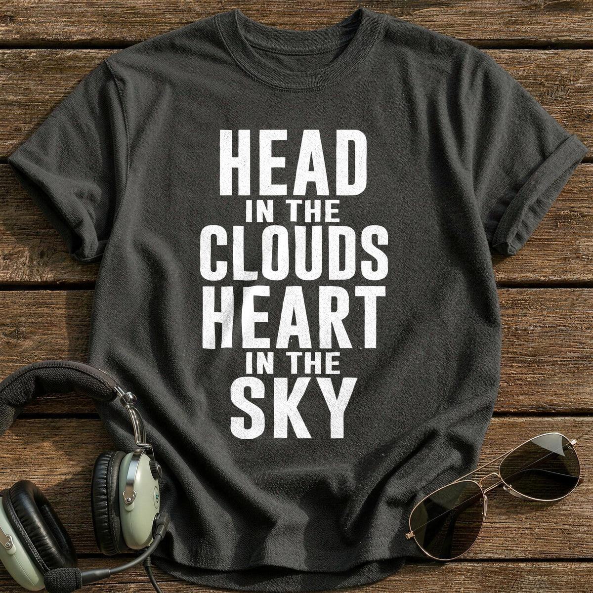 Head In Clouds 45 T-Shirt - Charcoal