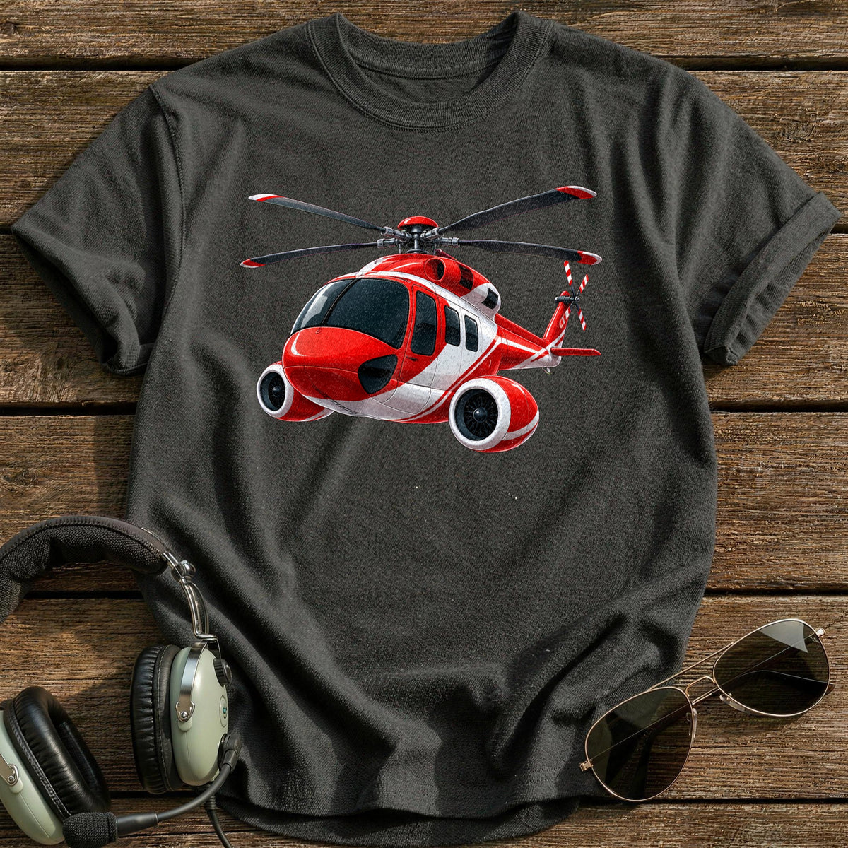 Helicopter 45 T-Shirt - Charcoal