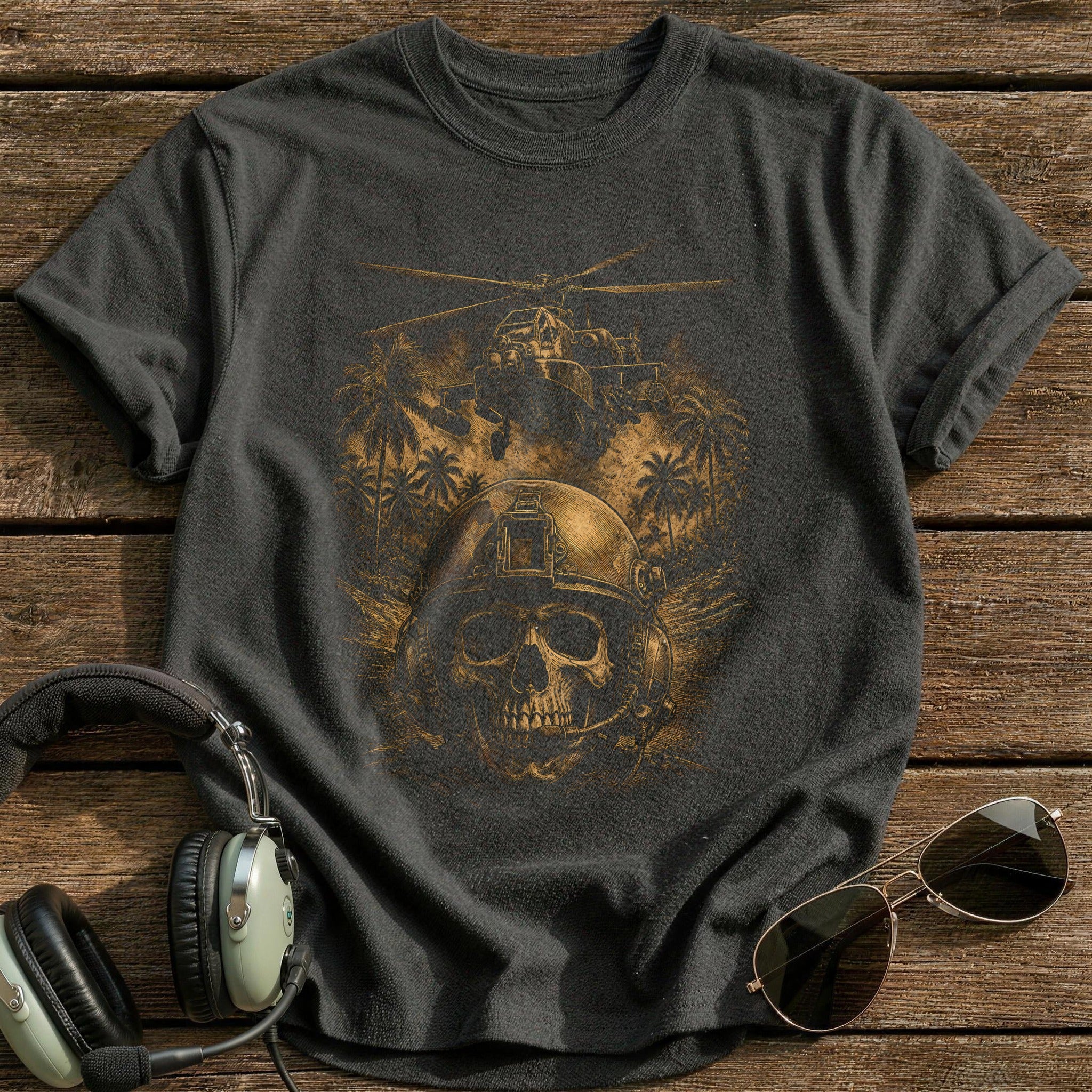 Helicopter Gunship 39 T-Shirt - Charcoal