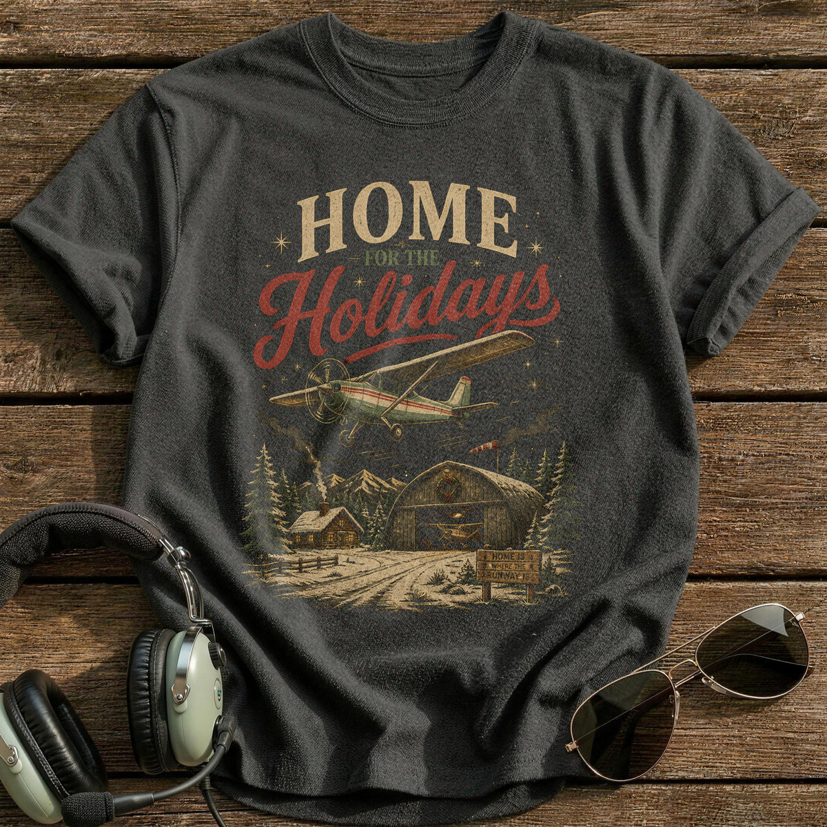 Home For The Holidays 84 T-Shirt - Charcoal
