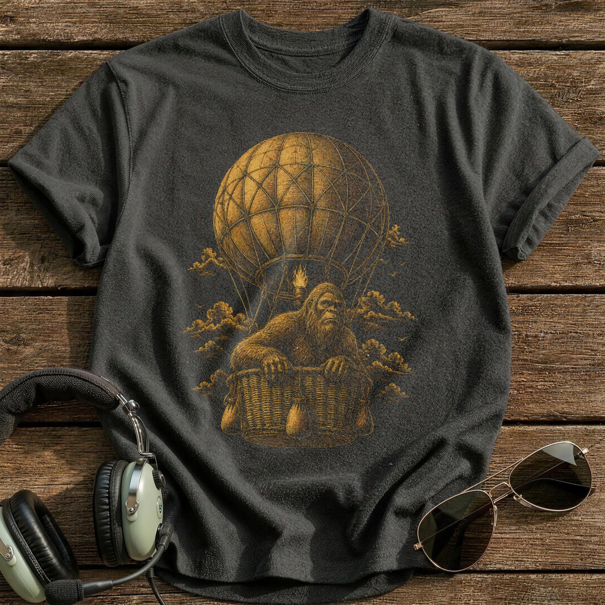 Hot Air Balloon 47 - Charcoal