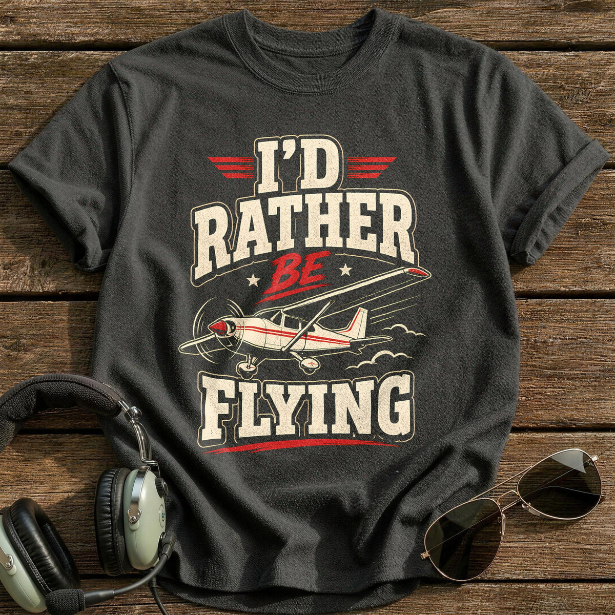 I'd Rather Be Flying 23 T-Shirt - Charcoal