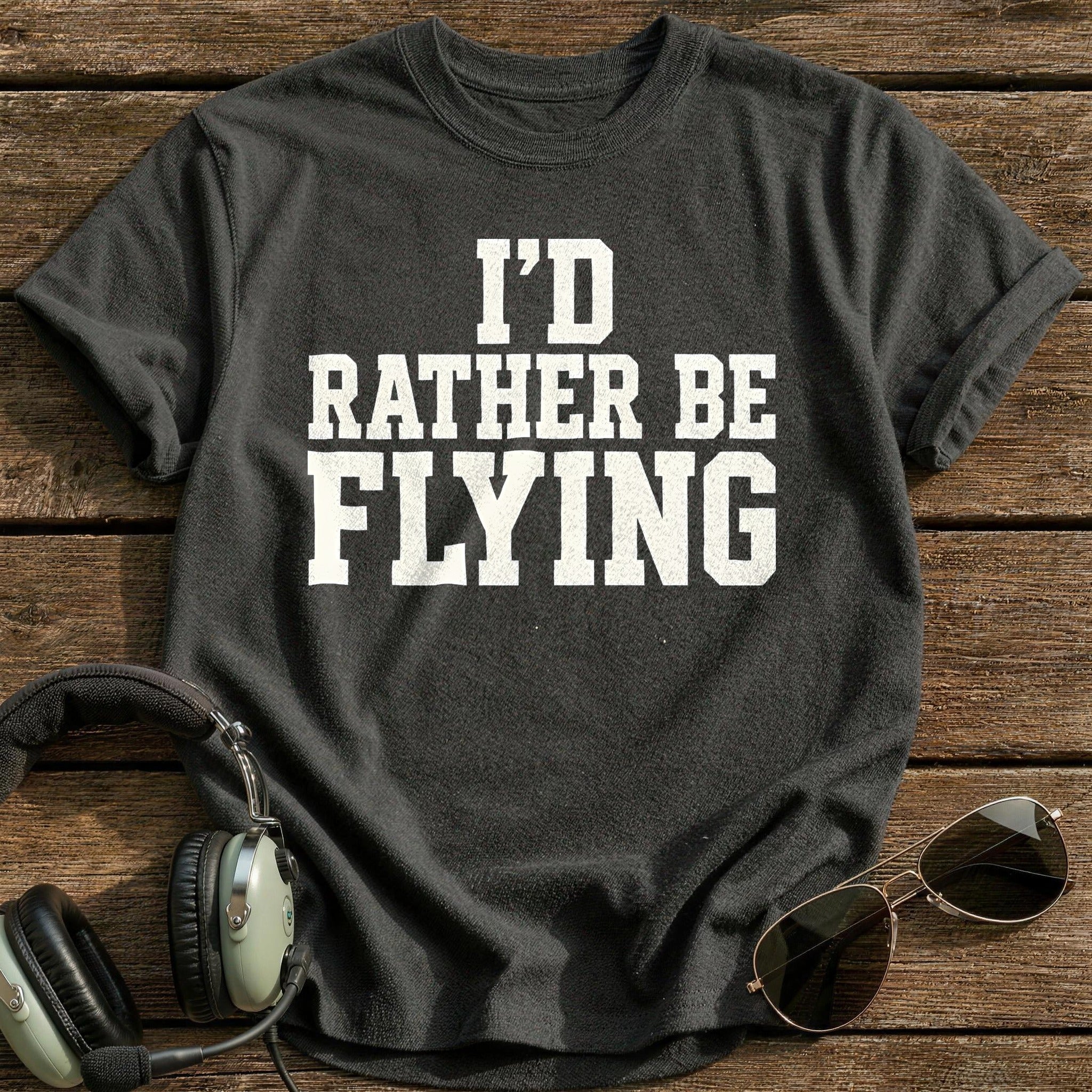 Id Rather Be Flying 34 T-Shirt - Charcoal